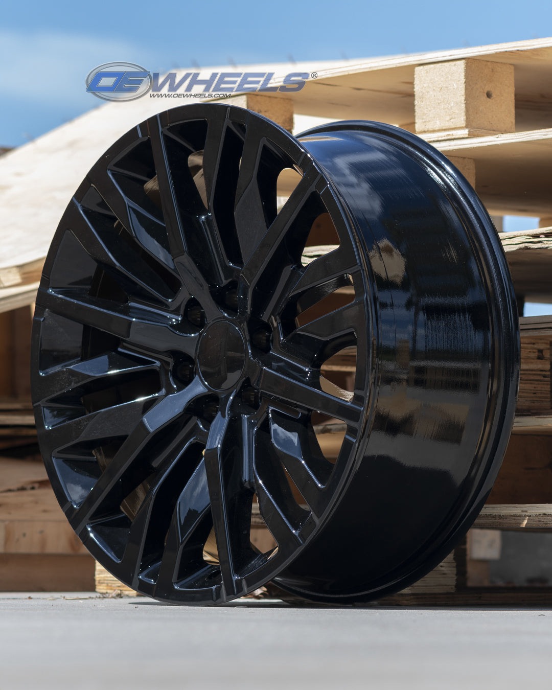 OE Wheels CV33-22090-6550-28B 22" Replica fits GMC Sierra 1500 22x9 Gloss Black