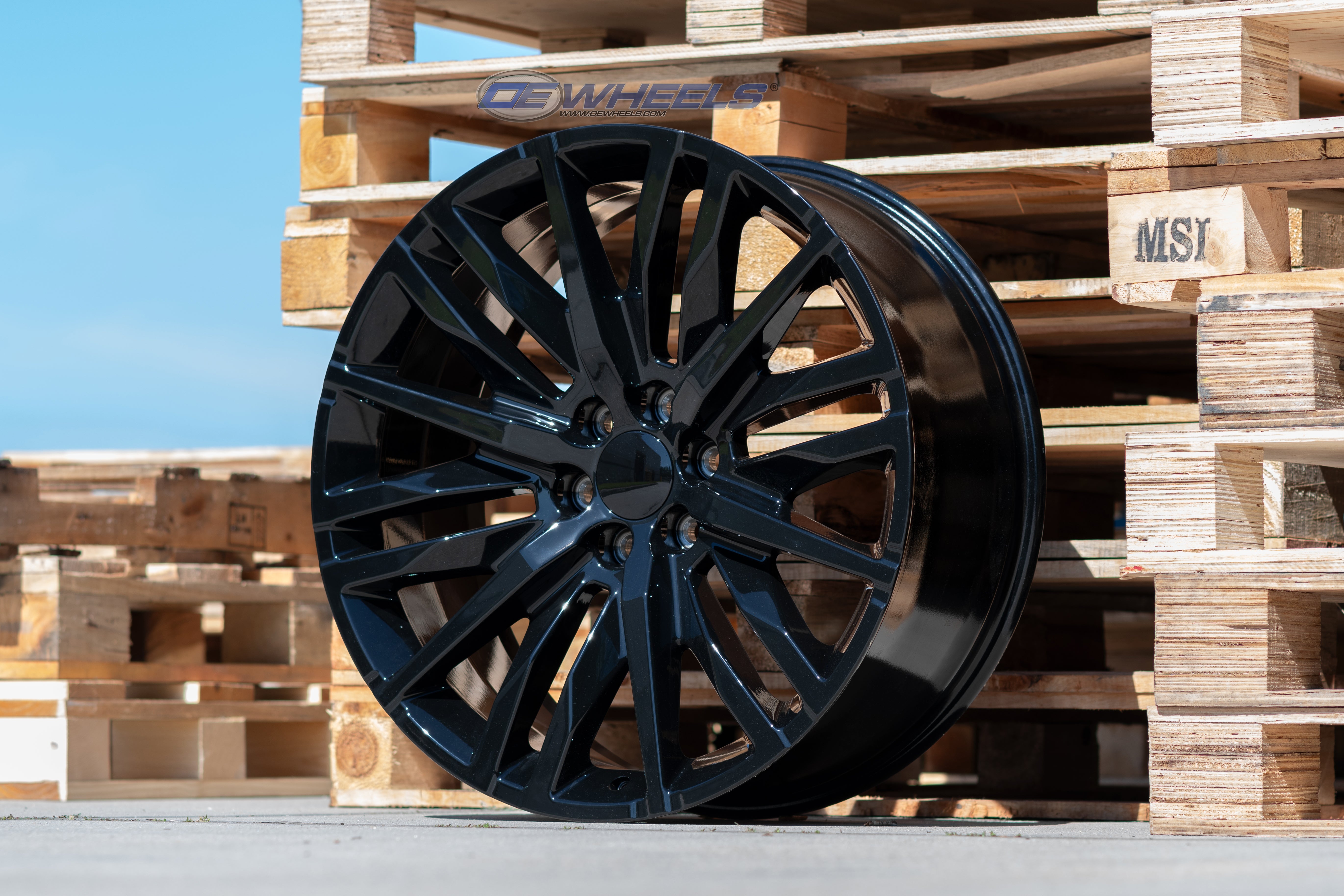 OE Wheels CV33-24100-6550-28B 24" Replica fits GMC Sierra 1500 24x10 Gloss Black