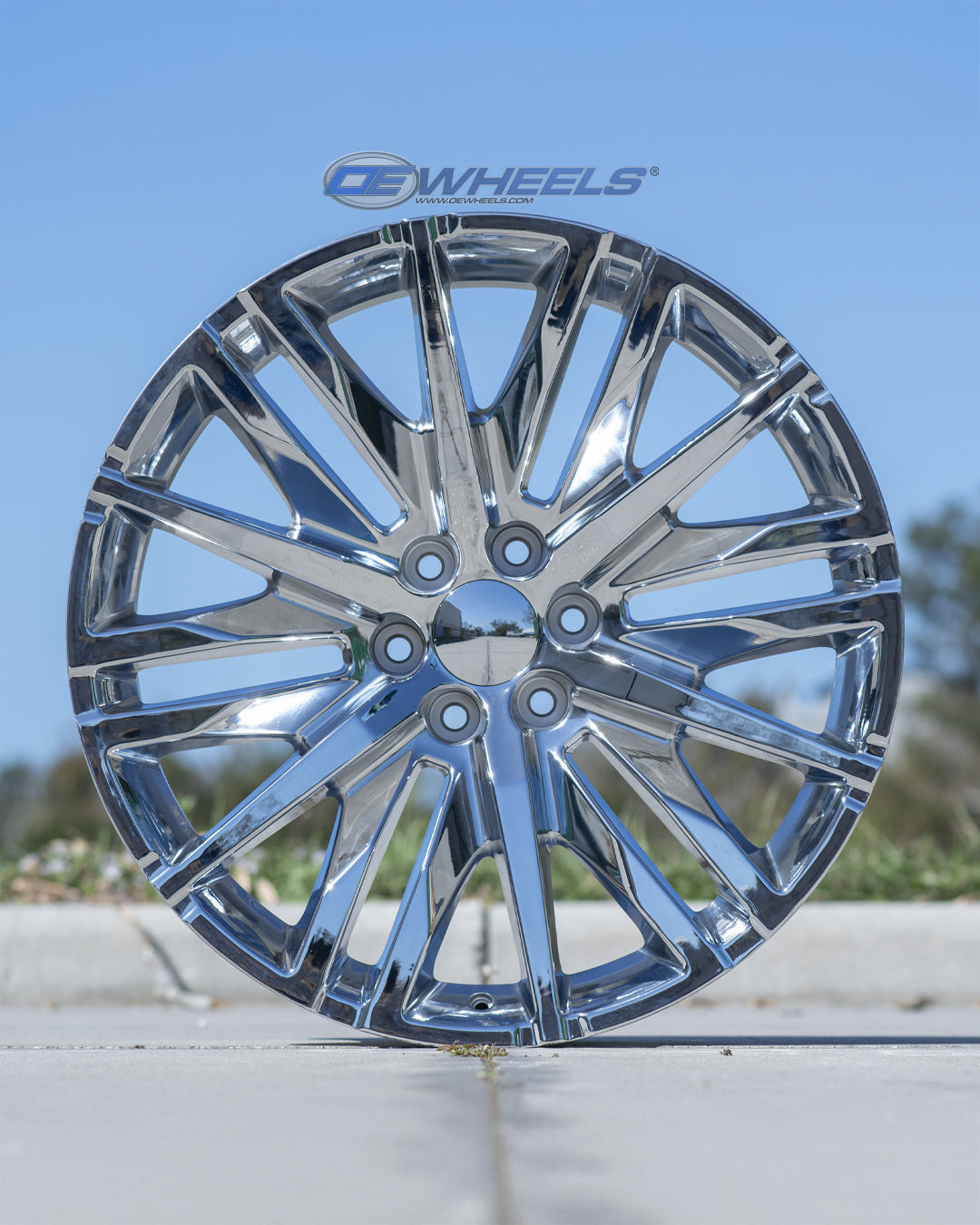 OE Wheels CV33-24100-6550-28C 24" Replica CV33 fits GMC Sierra 1500 24x10 Chrome