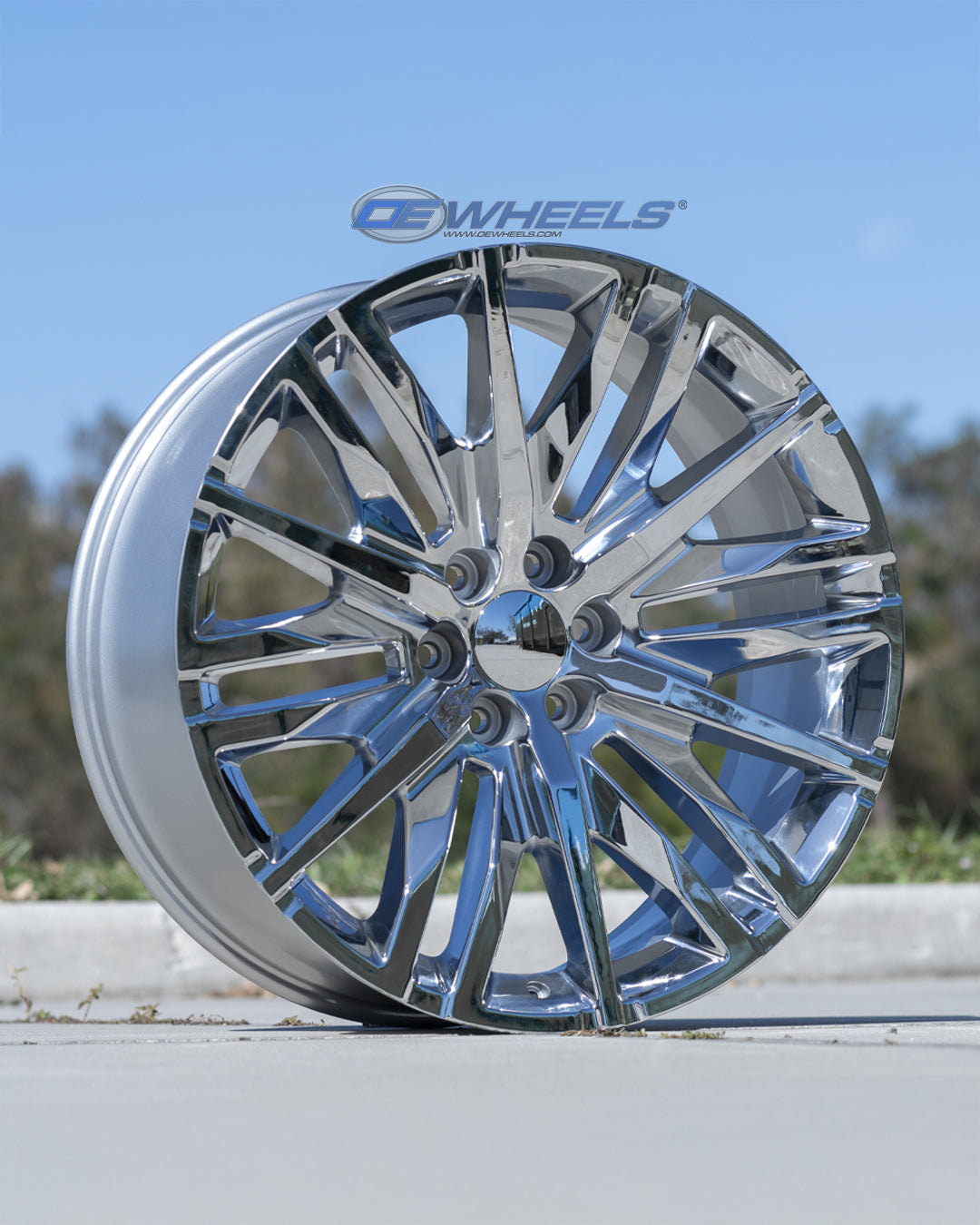 OE Wheels CV33-24100-6550-28C 24" Replica CV33 fits GMC Sierra 1500 24x10 Chrome