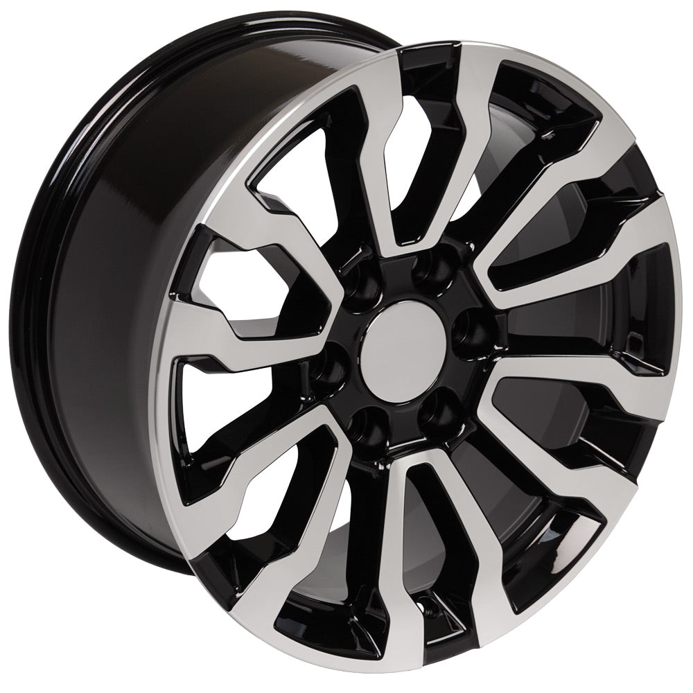 OE Wheels CV35-18085-6550-26MB 18" Replica fits GMC Sierra 18x8.5 Black Machined