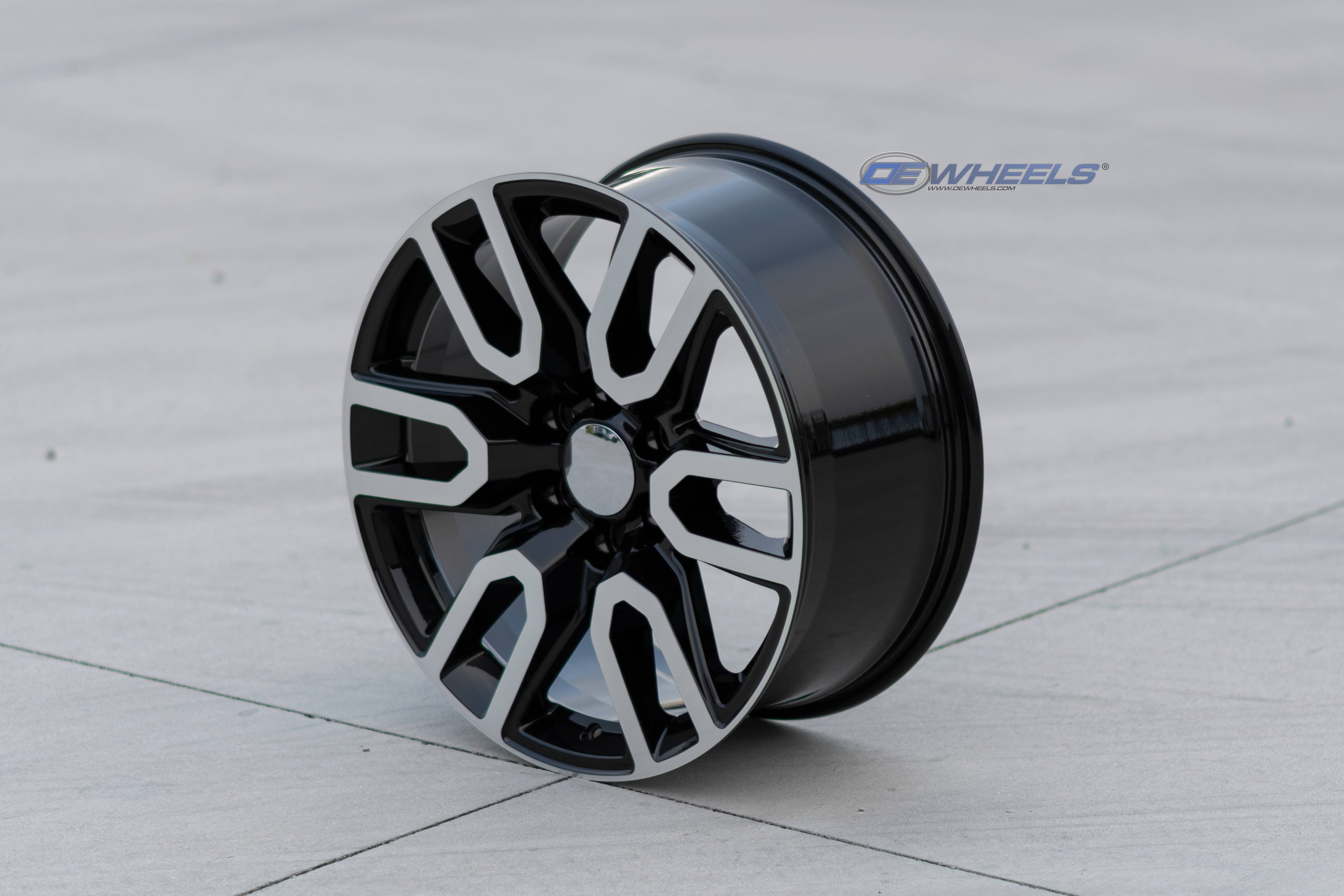 OE Wheels CV36-20090-6550-28MB 20" Replica fits GMC Sierra 20x9 Black Machined