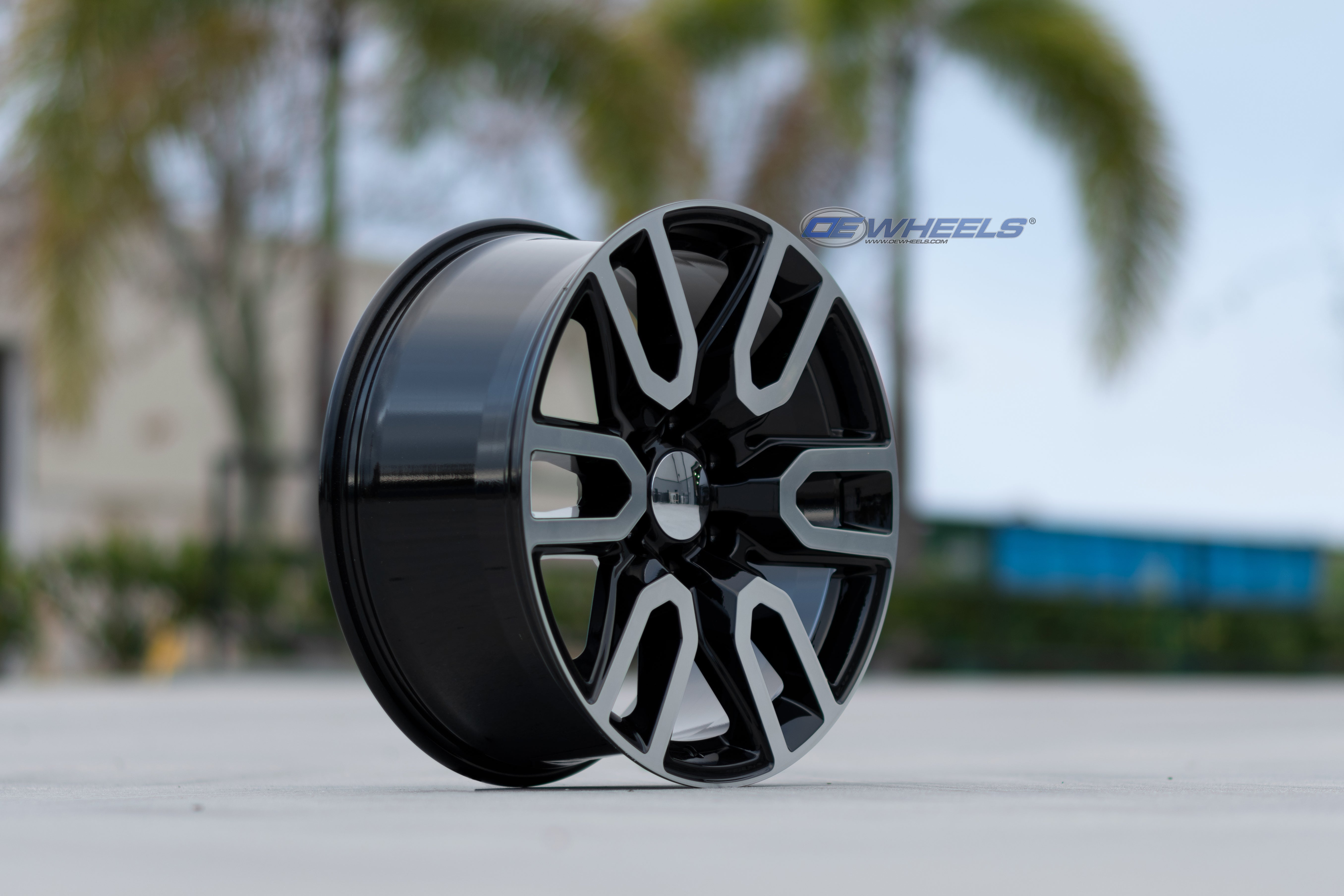 OE Wheels CV36-20090-6550-28MB 20" Replica fits GMC Sierra 20x9 Black Machined