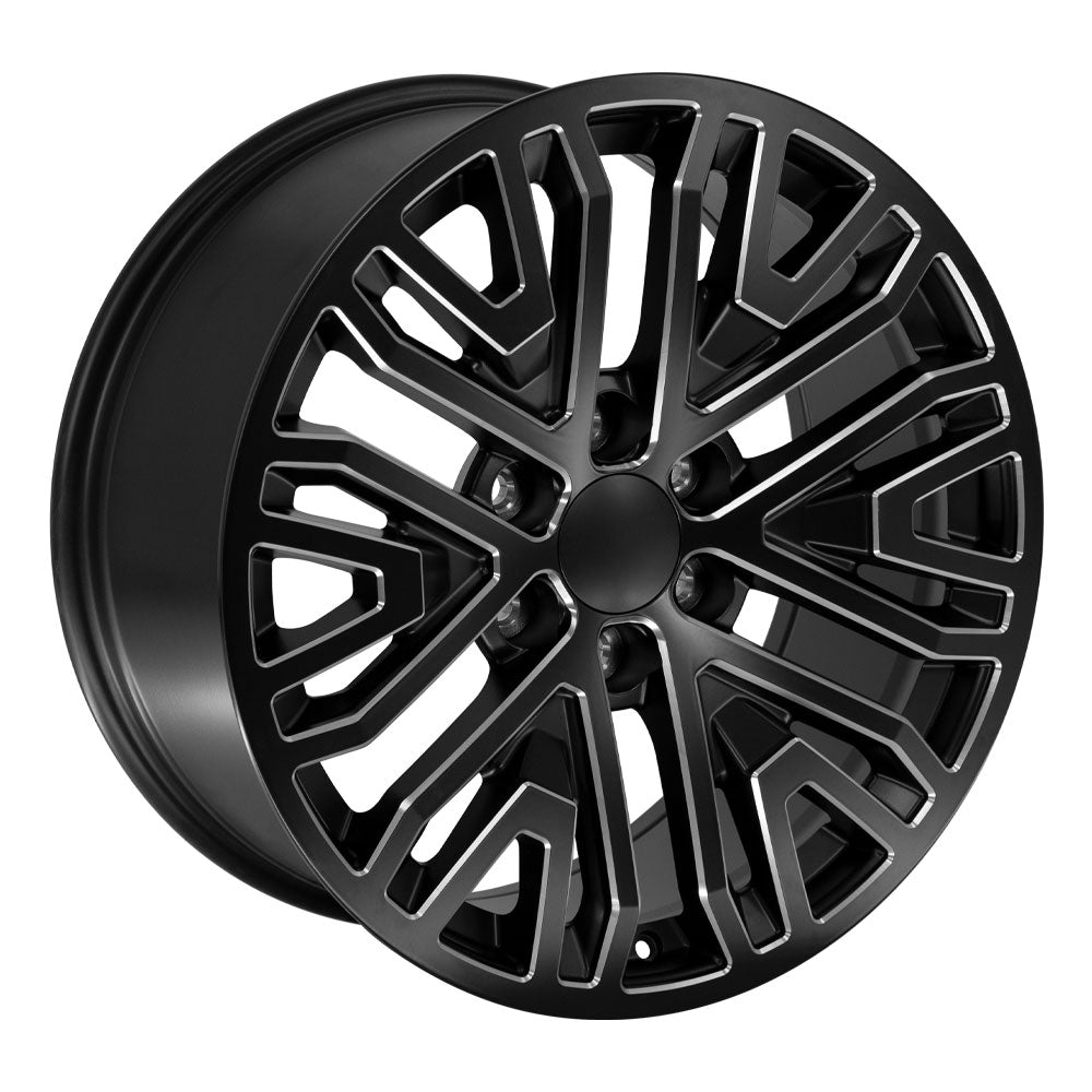 OE Wheels CV37-20090-6550-28B1M 20" Replica fits GMC Sierra 1500 Black Milled