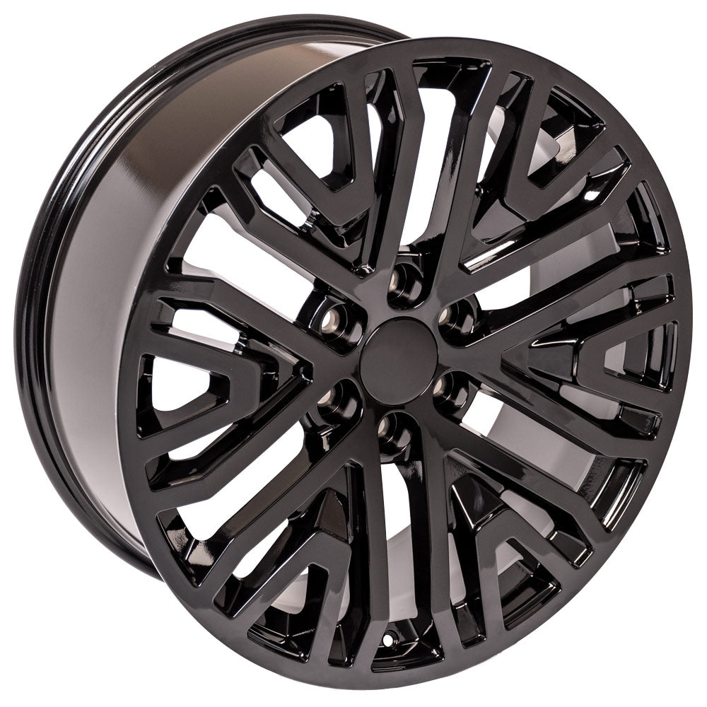 OE Wheels CV37-22090-6550-28B 22" Replica CV37 fits GMC Sierra 22x9 Black