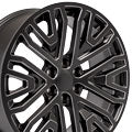 OE Wheels CV37-22090-6550-28B 22" Replica CV37 fits GMC Sierra 22x9 Black