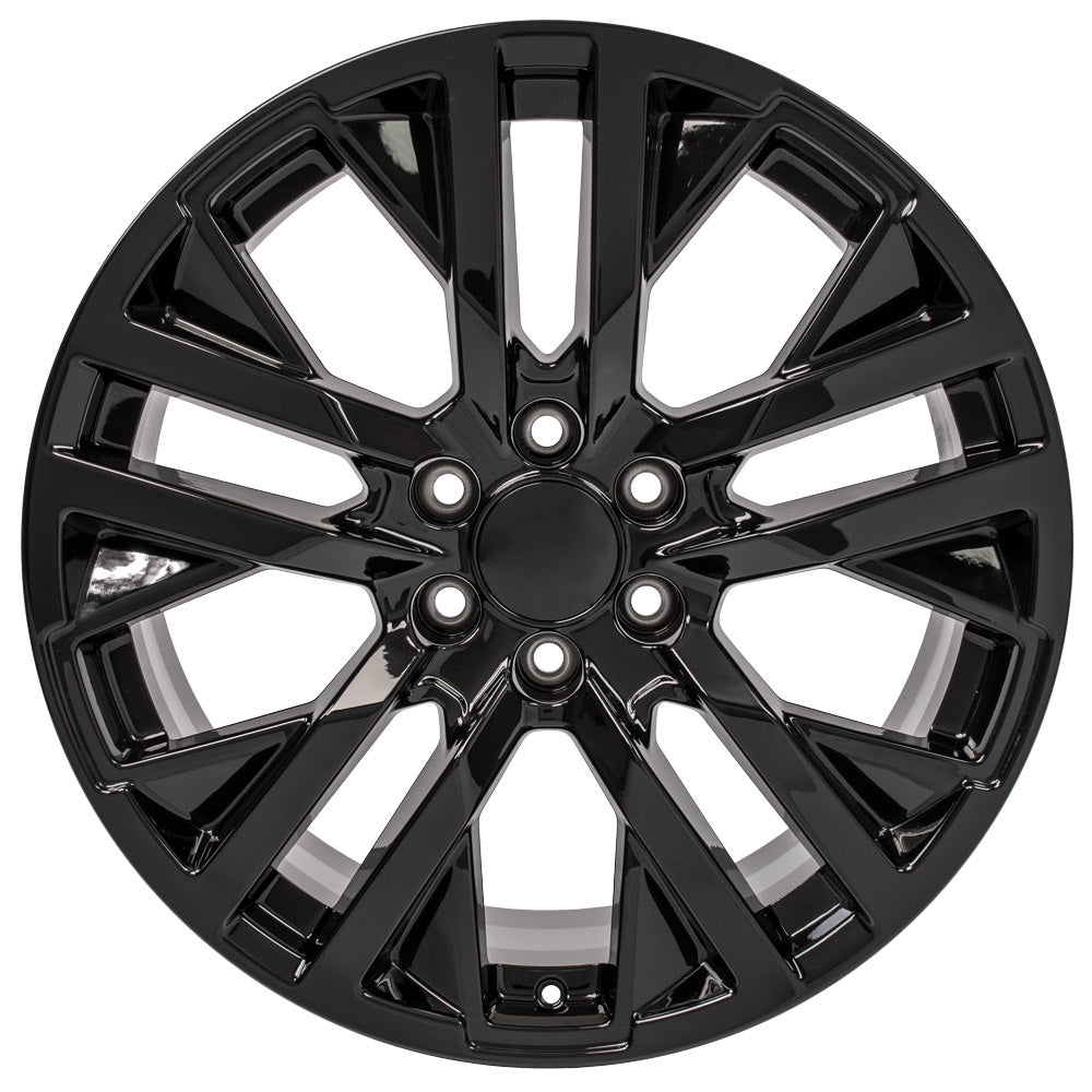 OE Wheels CV38-22090-6550-28B 22" Replica CV38 fits GMC Sierra 22x9 Black