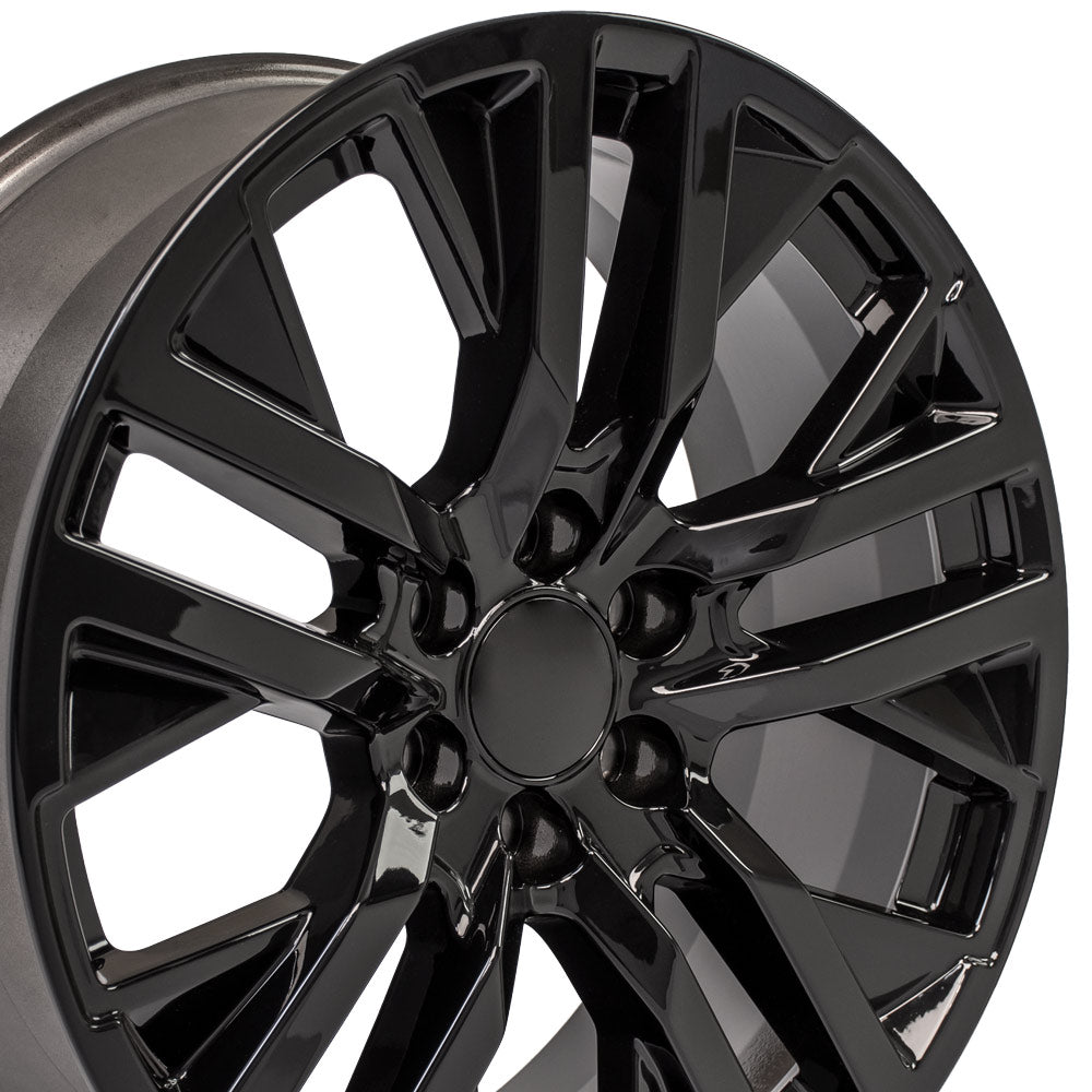 OE Wheels CV38-22090-6550-28B 22" Replica CV38 fits GMC Sierra 22x9 Black