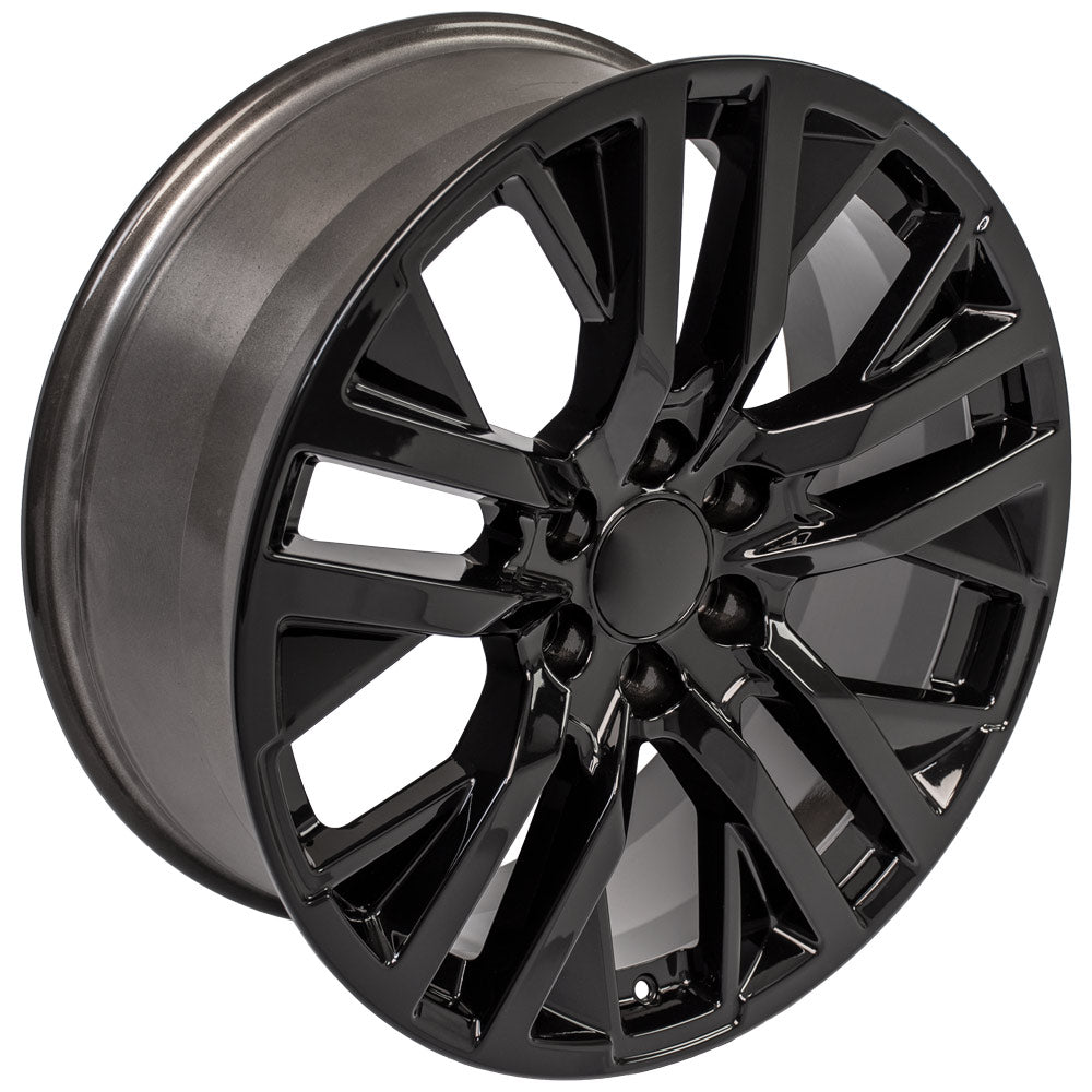 OE Wheels CV38-22090-6550-28B 22" Replica CV38 fits GMC Sierra 22x9 Black