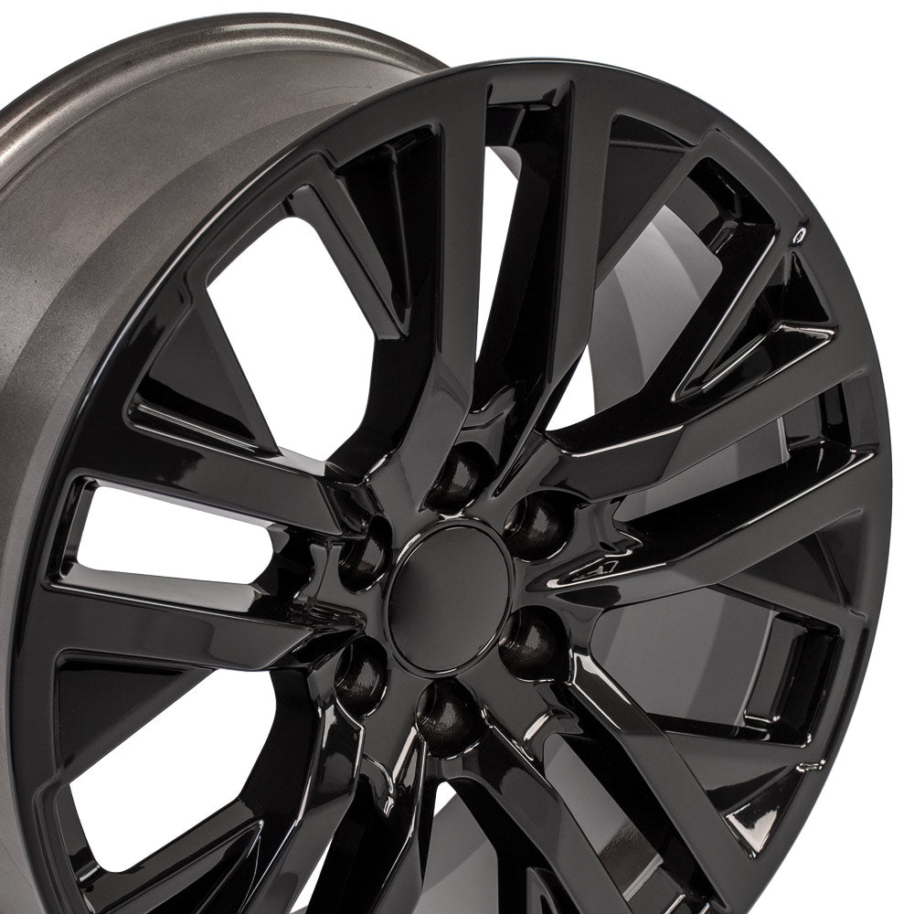 OE Wheels CV38-22090-6550-28B 22" Replica CV38 fits GMC Sierra 22x9 Black