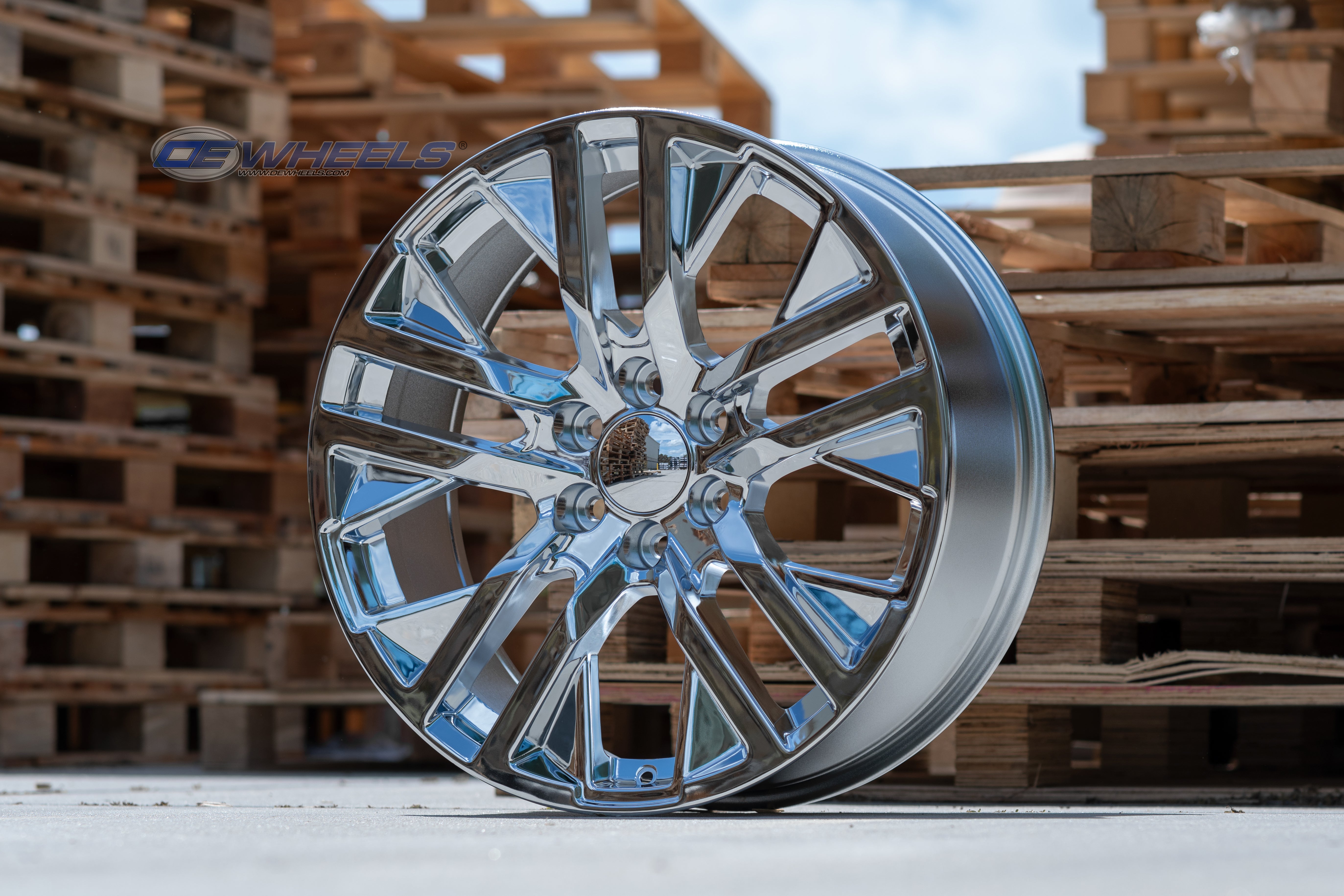 OE Wheels CV38-22090-6550-28C 22" Replica CV38 fits GMC Sierra 22x9 Chrome