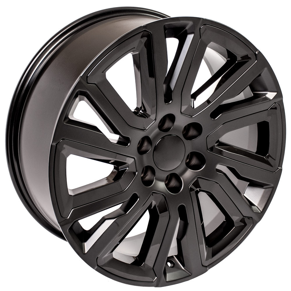 OE Wheels CV39-22090-6550-28B1-ib 22" Replica fits GMC Sierra 22x9 Satin w/Black