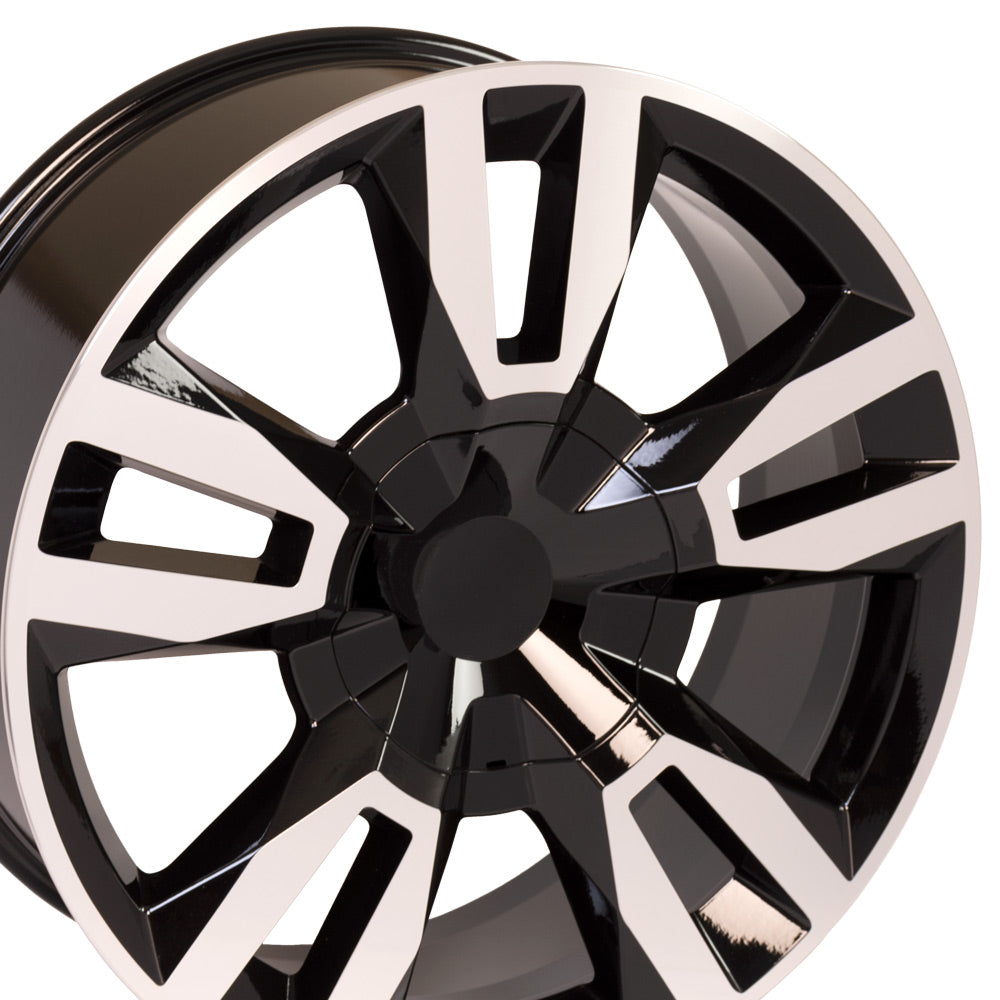OE Wheels CV40-22090-6550-24MB 22" Replica fits Chevrolet Tahoe Black Mach'd