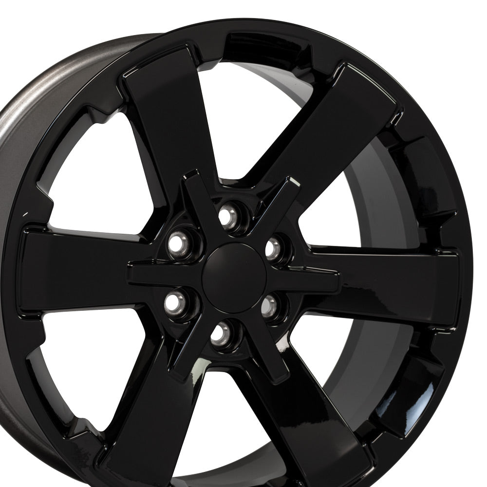 OE Wheels CV41B-22090-6550-24B 22" Replica fits Chevy Silverado Rally Gloss Blk
