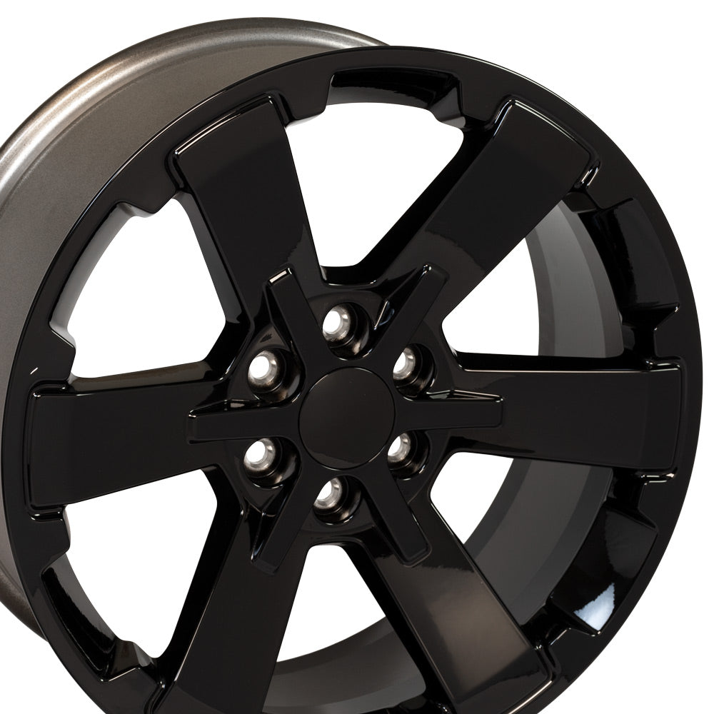 OE Wheels CV41B-22090-6550-24B 22" Replica fits Chevy Silverado Rally Gloss Blk