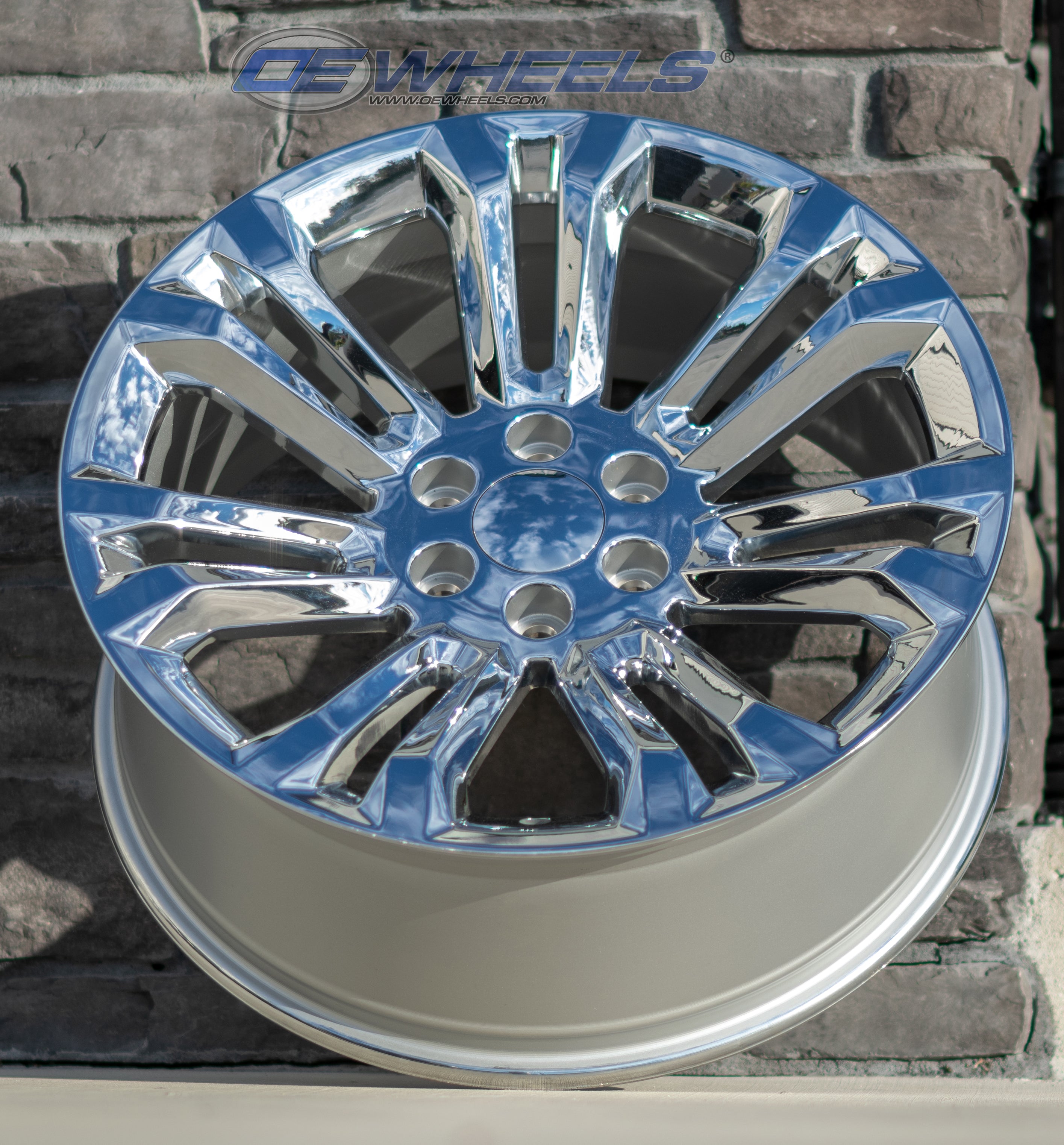 OE Wheels CV43B-22090-6550-24C 22" Replica fits Chevrolet Silverado 22x9 Chrome