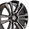 OE Wheels CV44-22090-6550-24MB 22" Replica CV44 fits GMC Yukon 22x9 Black Mach'd