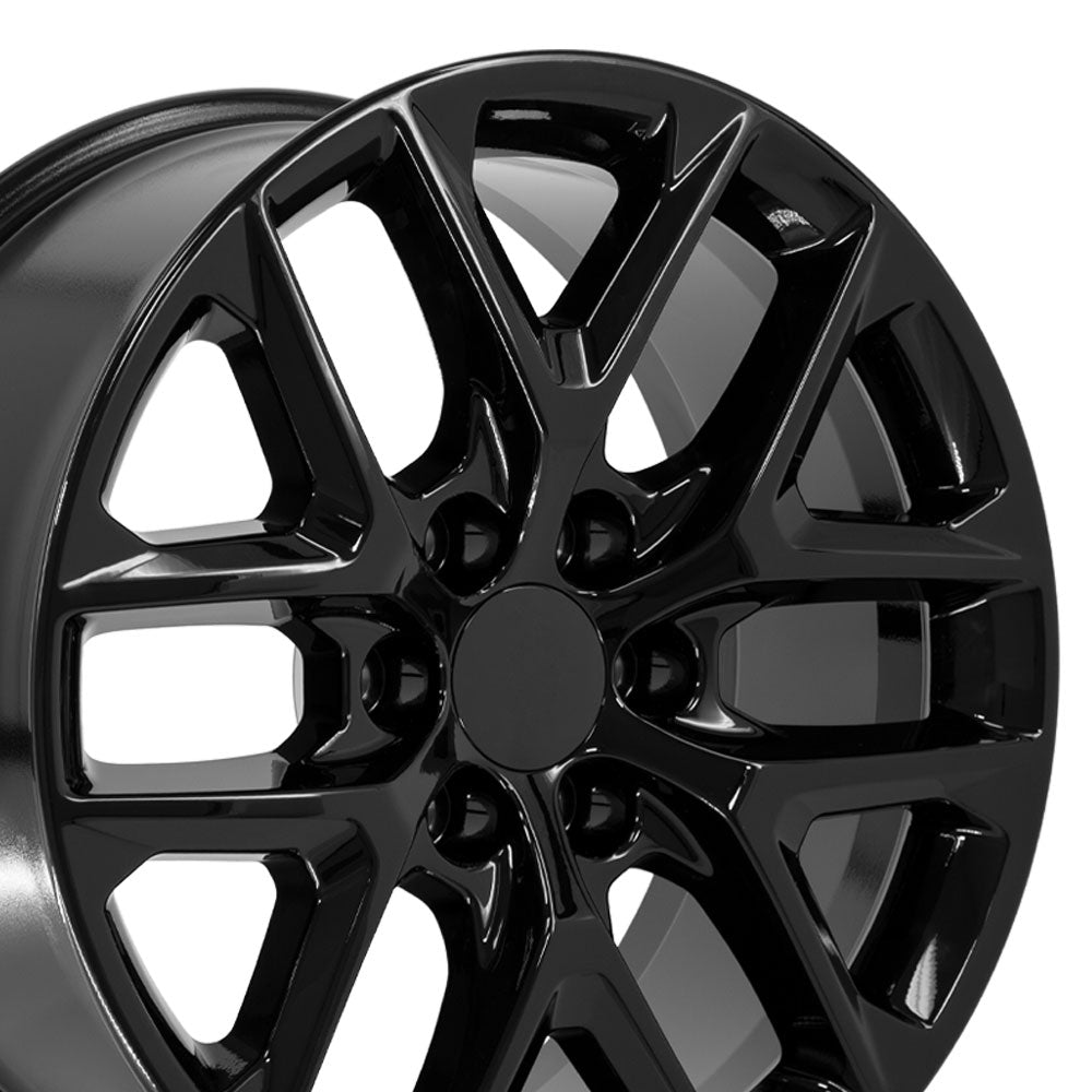OE Wheels CV62-20090-6550-28B 20" Replica fits Chevrolet Silverado Gloss Black