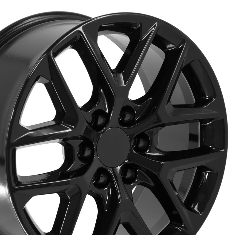 OE Wheels CV62-20090-6550-28B 20" Replica fits Chevrolet Silverado Gloss Black
