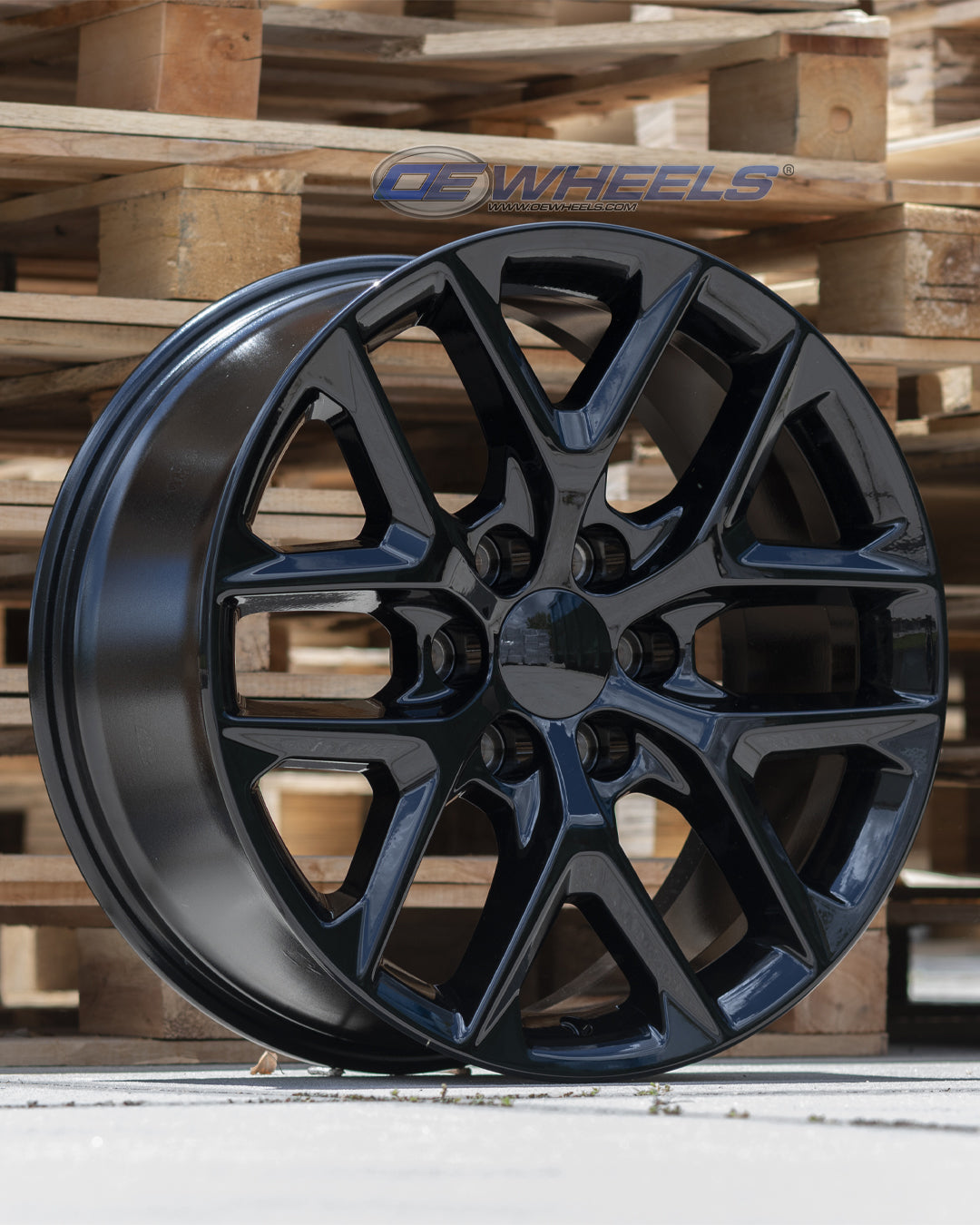 OE Wheels CV62-20090-6550-28B 20" Replica fits Chevrolet Silverado Gloss Black