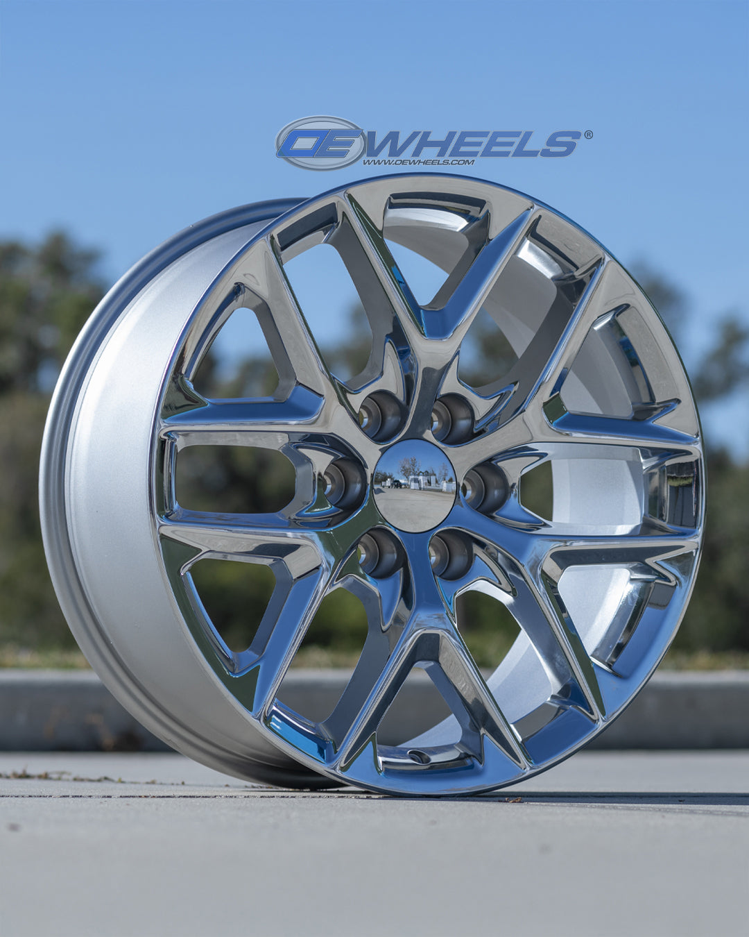 OE Wheels CV62-24100-6550-28C 24" Replica fits Chevrolet Silverado 24x10 Chrome
