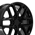 OE Wheels CV62-22090-6550-28B 22" Replica fits Chevrolet Silverado Gloss Black