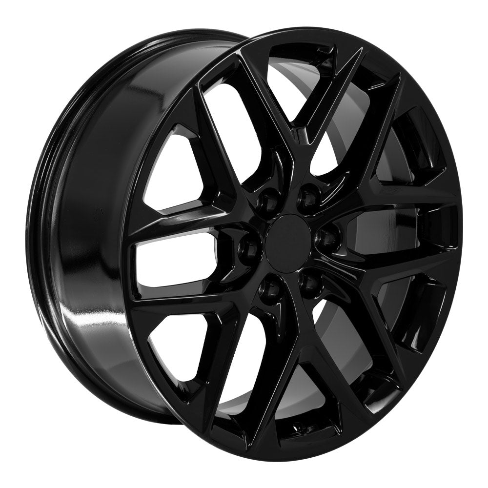 OE Wheels CV62-22090-6550-28B 22" Replica fits Chevrolet Silverado Gloss Black