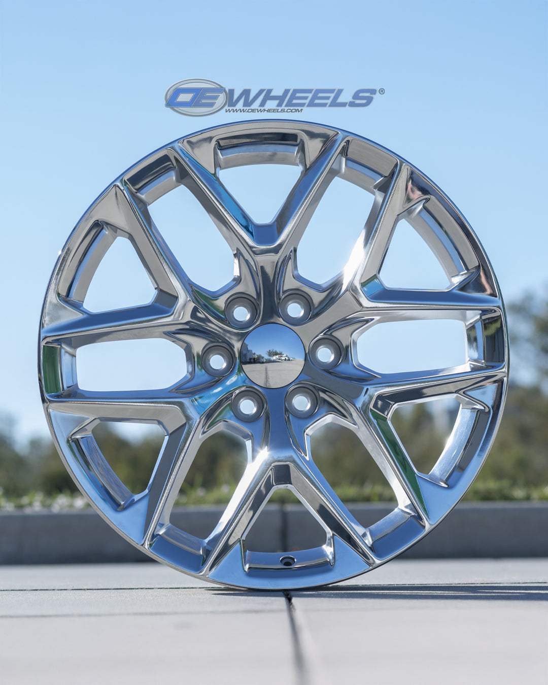 OE Wheels CV62-22090-6550-28C 22" Replica fits Chevrolet Silverado 22x9 Chrome