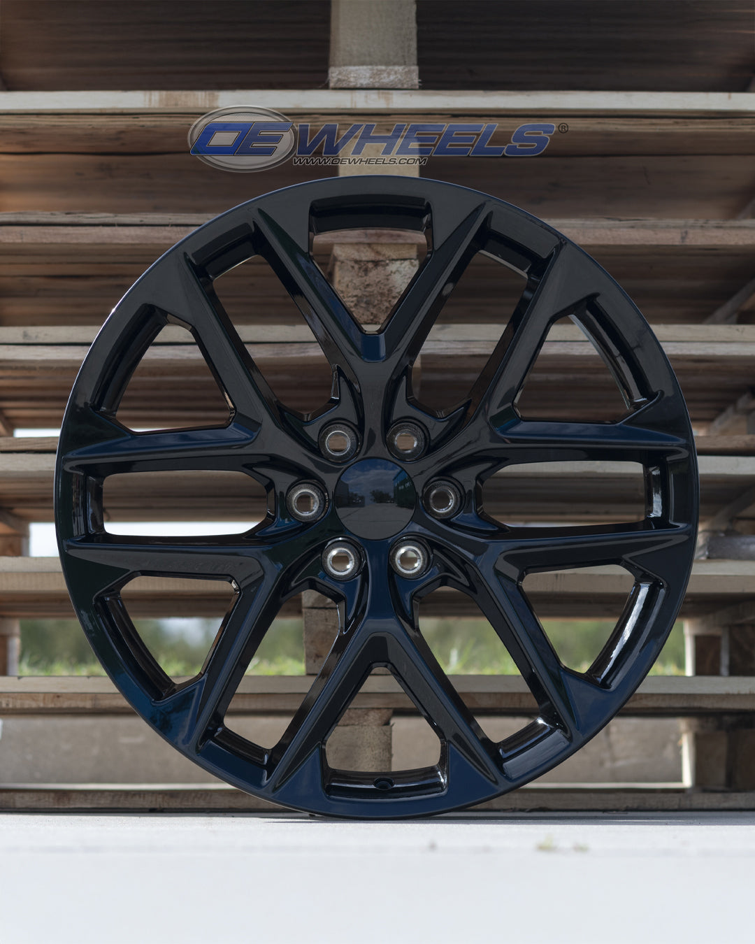 OE Wheels CV62-24100-6550-28B 24" Replica fits Chevrolet Silverado Gloss Black
