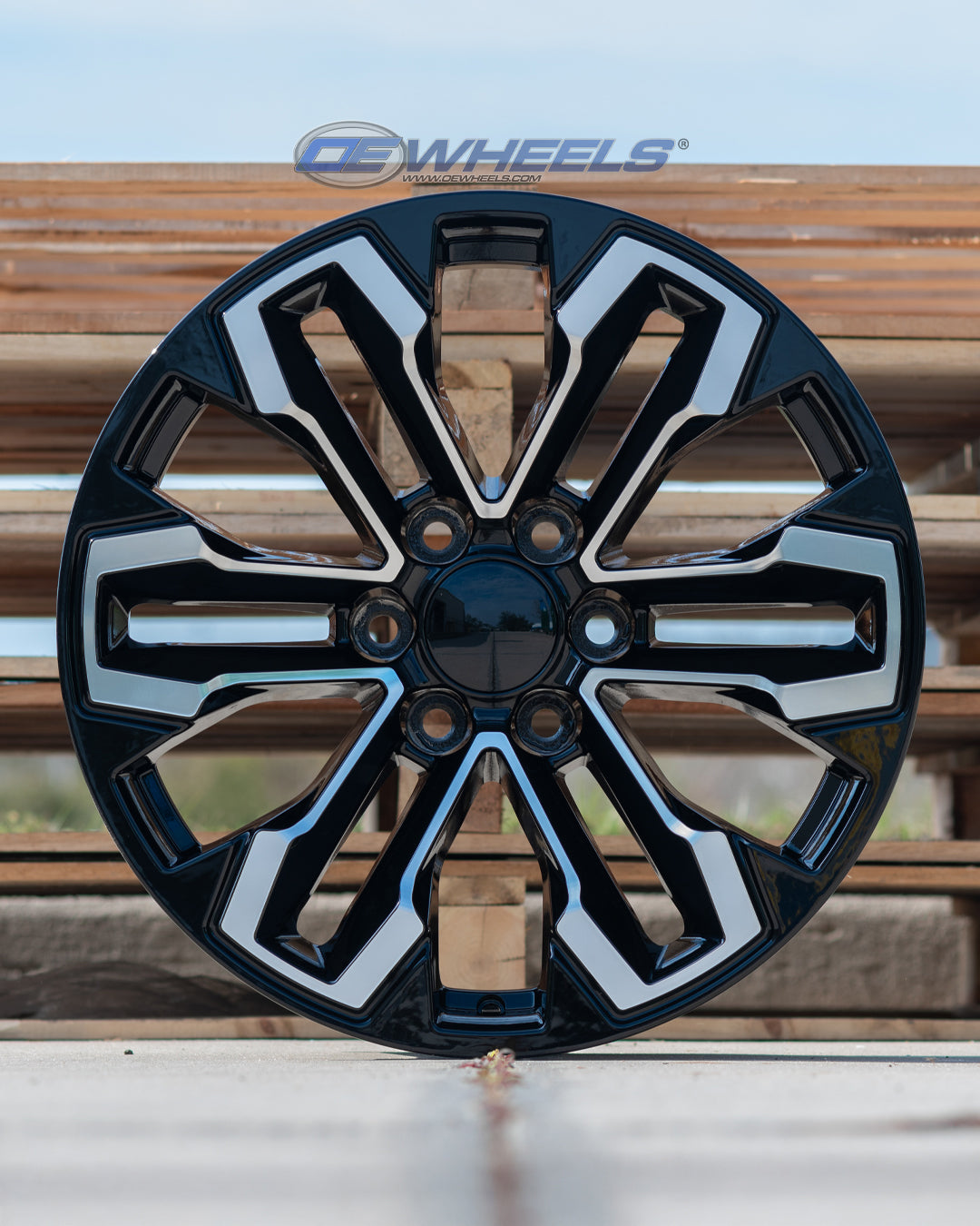 OE Wheels CV69-20090-6550-26MB 20" Replica fits Chevrolet Silverado Gloss Black