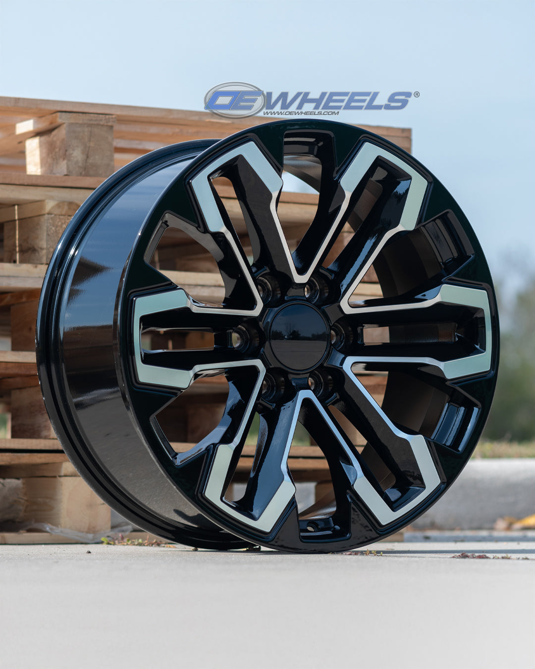 OE Wheels CV69-20090-6550-26MB 20" Replica fits Chevrolet Silverado Gloss Black