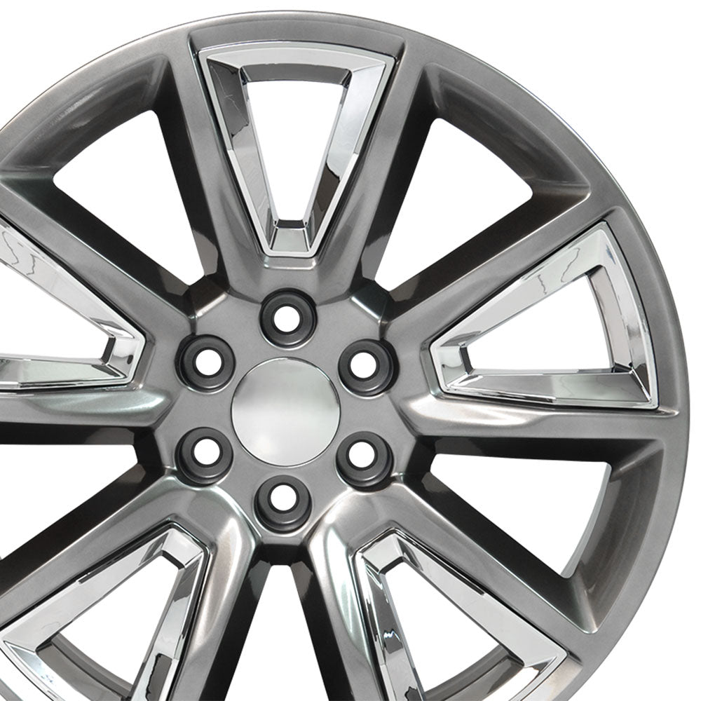 OE Wheels CV73B-22090-6550-24HB-ic 22" Replica CV73B fits Chevrolet Tahoe Chrome