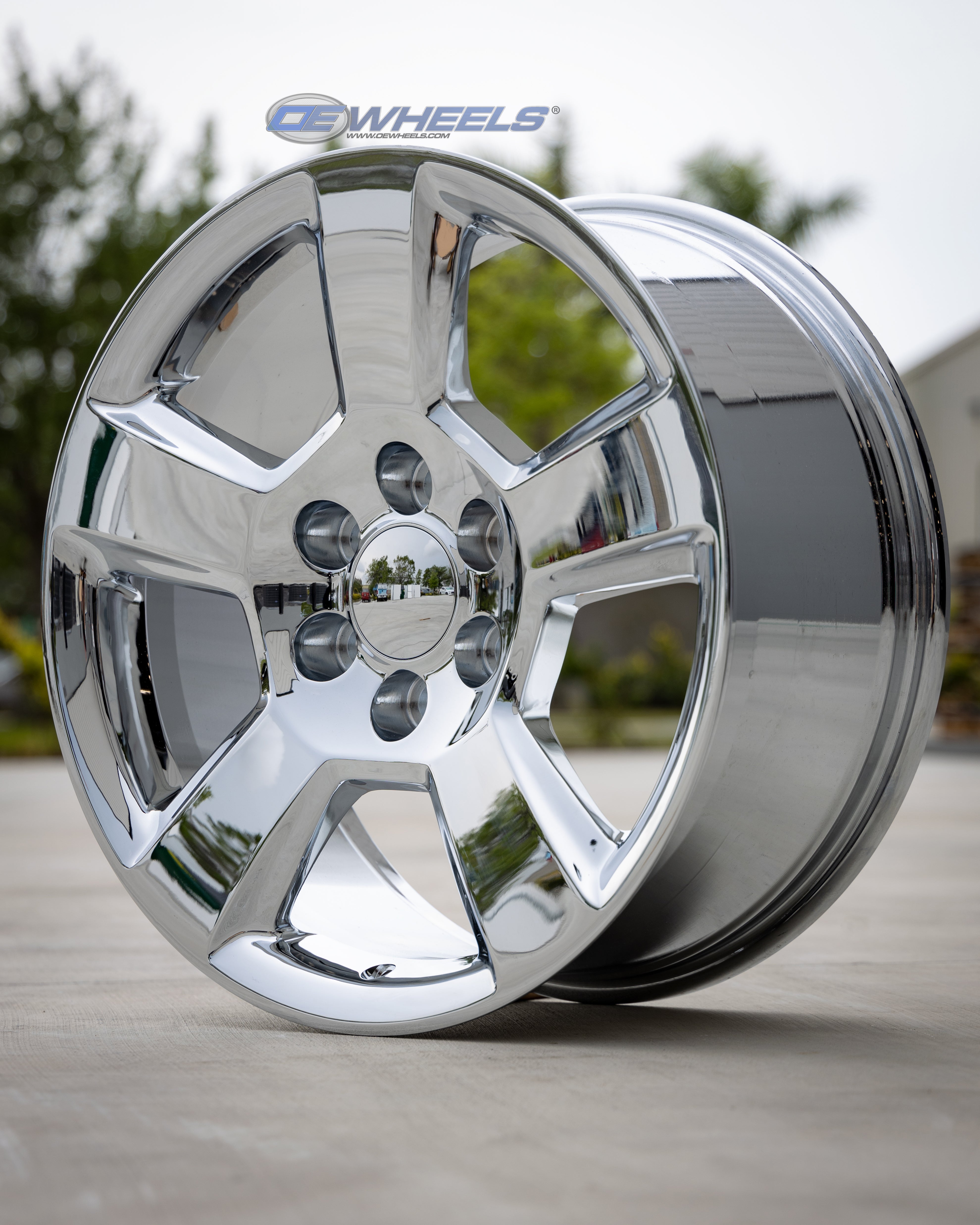 OE Wheels CV76-20090-6550-27C 20" Replica CV76 fits Chevrolet Tahoe 20x9 Chrome