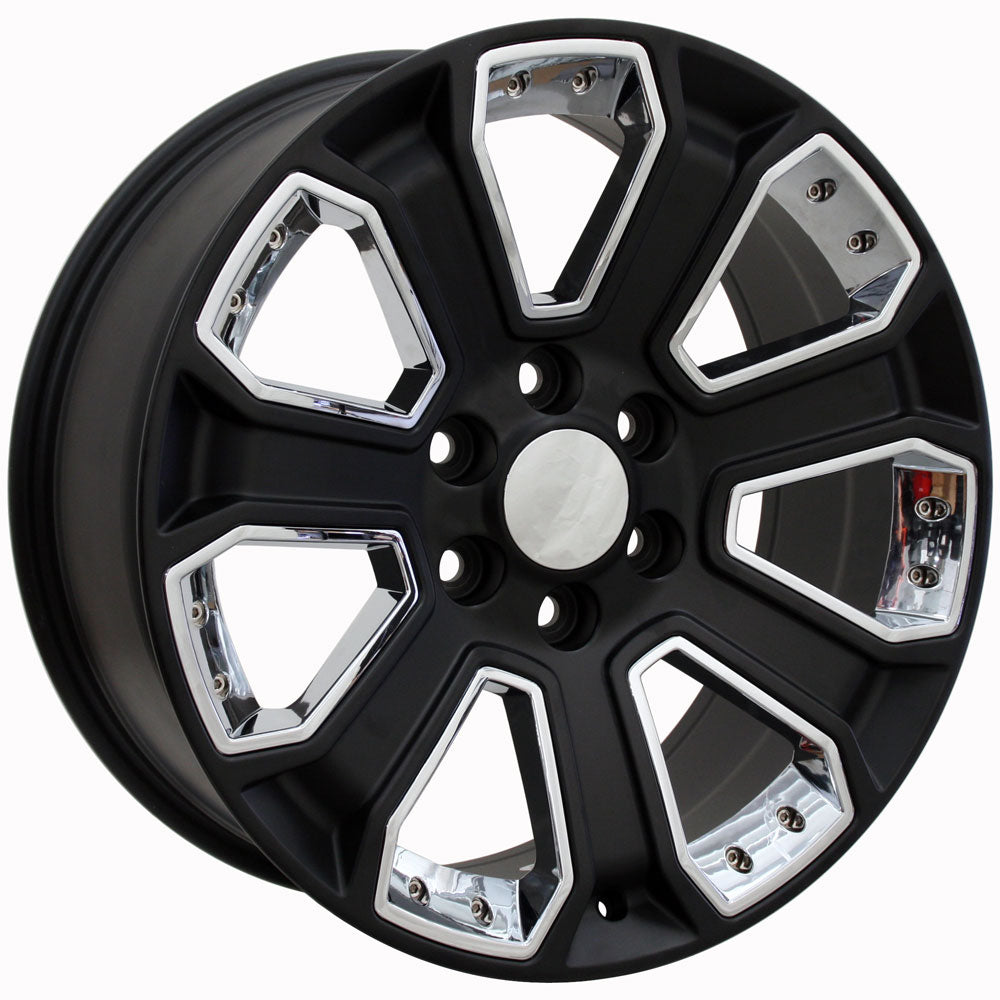 OE Wheels CV93B-22090-6550-24B-ic 22" Replica fits Chevy Silverado Black