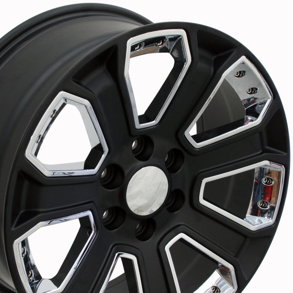 OE Wheels CV93B-22090-6550-24B-ic 22" Replica fits Chevy Silverado Black