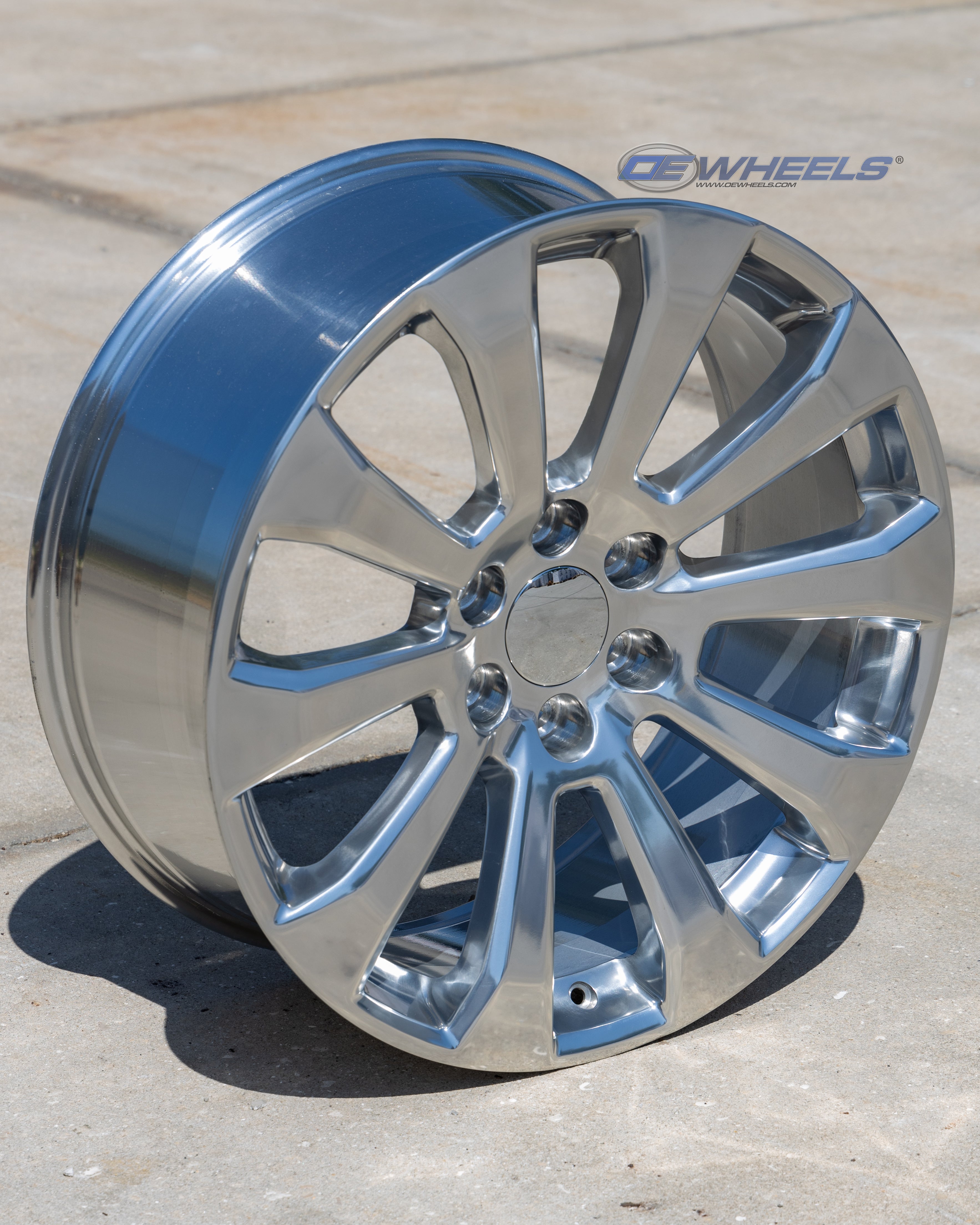 OE Wheels CV95-22090-6550-28P 22" Replica fits Chevrolet Silverado 22x9 Polished