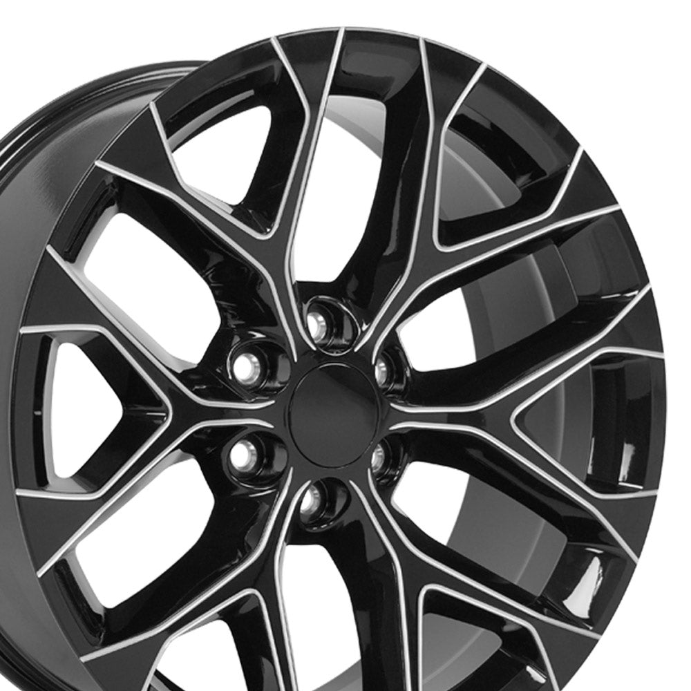 OE Wheels CV98B-22090-6550-24BM 22" Replica fits Chevy Silverado Black