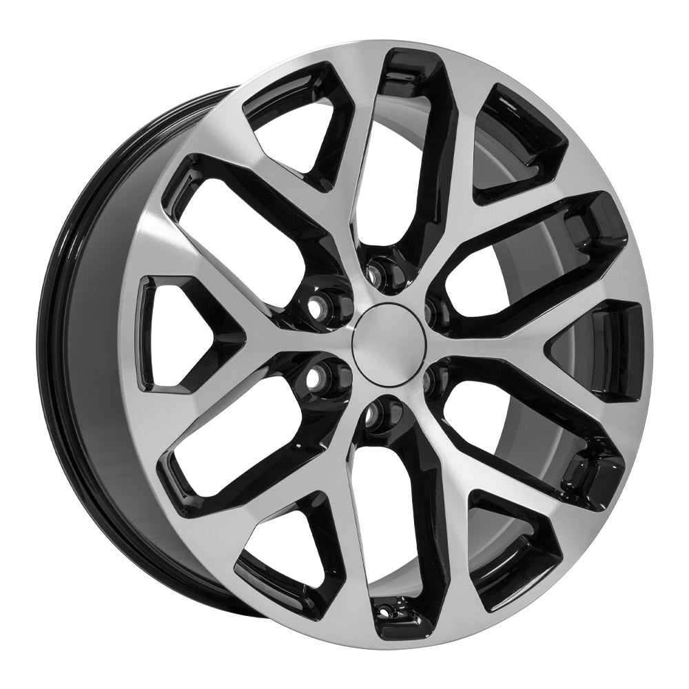 OE Wheels CV98B-22090-6550-24MB 22" Replica fits Chevy Silverado Black Machined