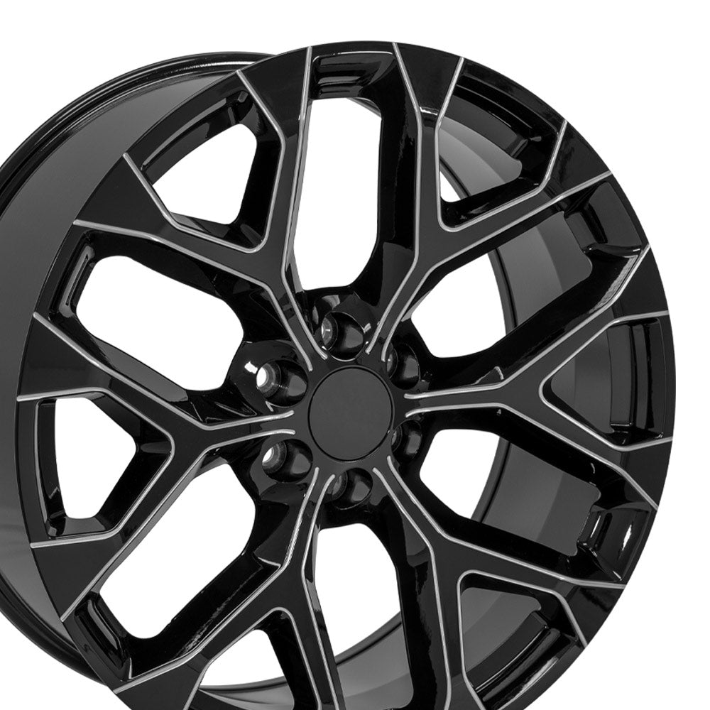 OE Wheels CV98B-24100-6550-24BM 24" Replica fits Chevy Silverado Black Milled