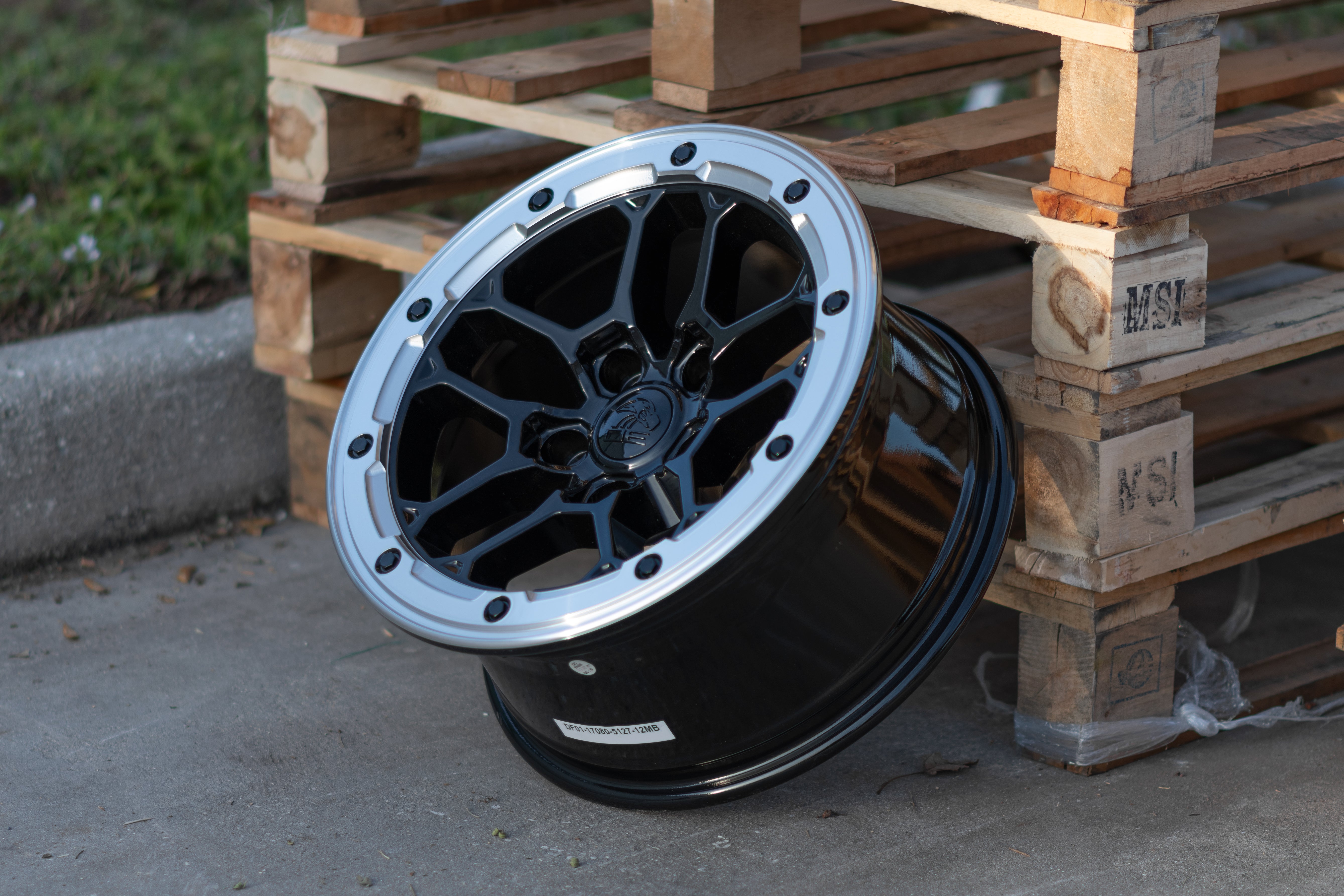 DEFIANT DF01-17080-5127-12MB 17x8 5x5" +12et in Gloss Black w/ Milled Ring