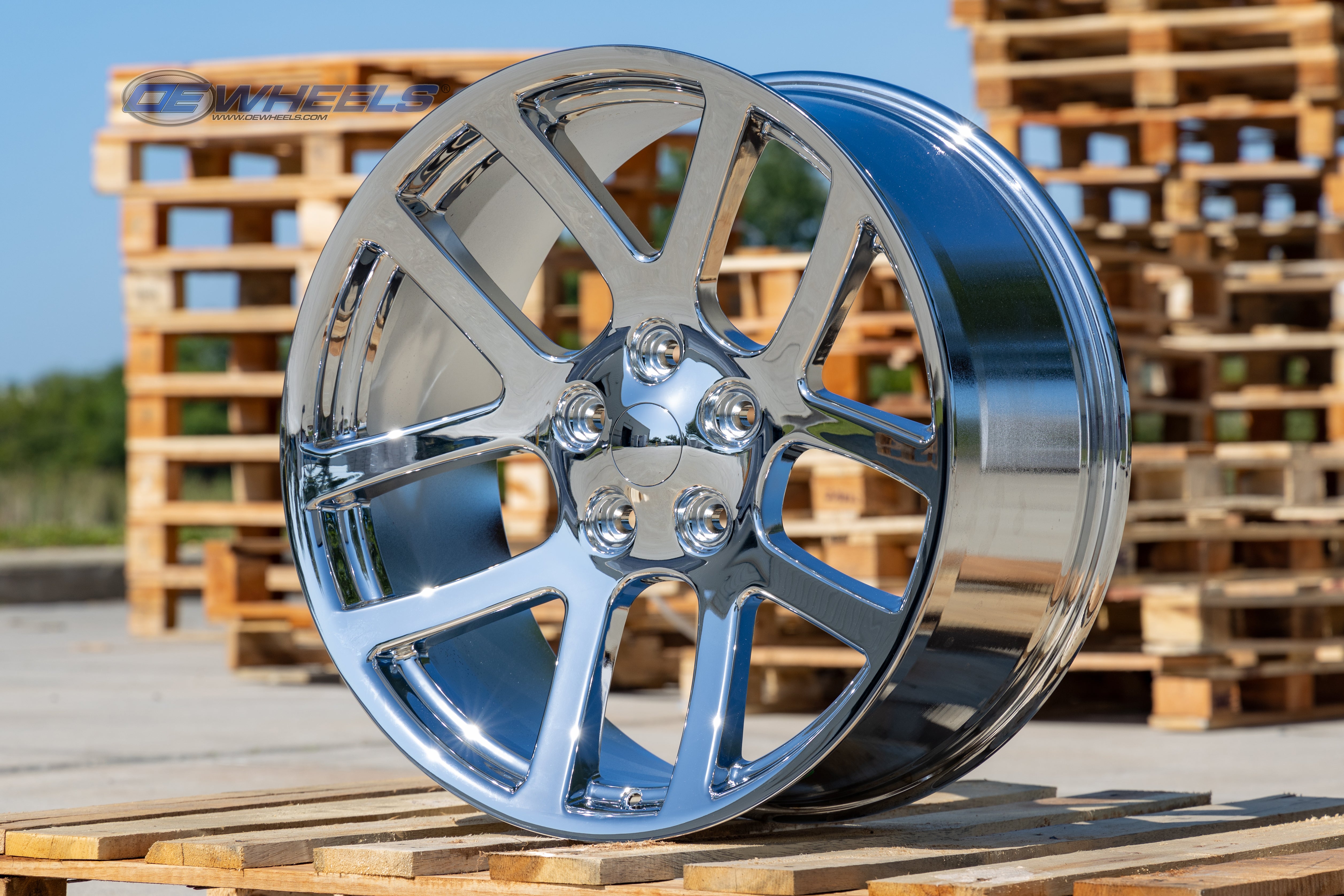 OE Wheels DG51-22100-5550-25C 22" Replica DG51 fits Dodge RAM 22x10 Chrome