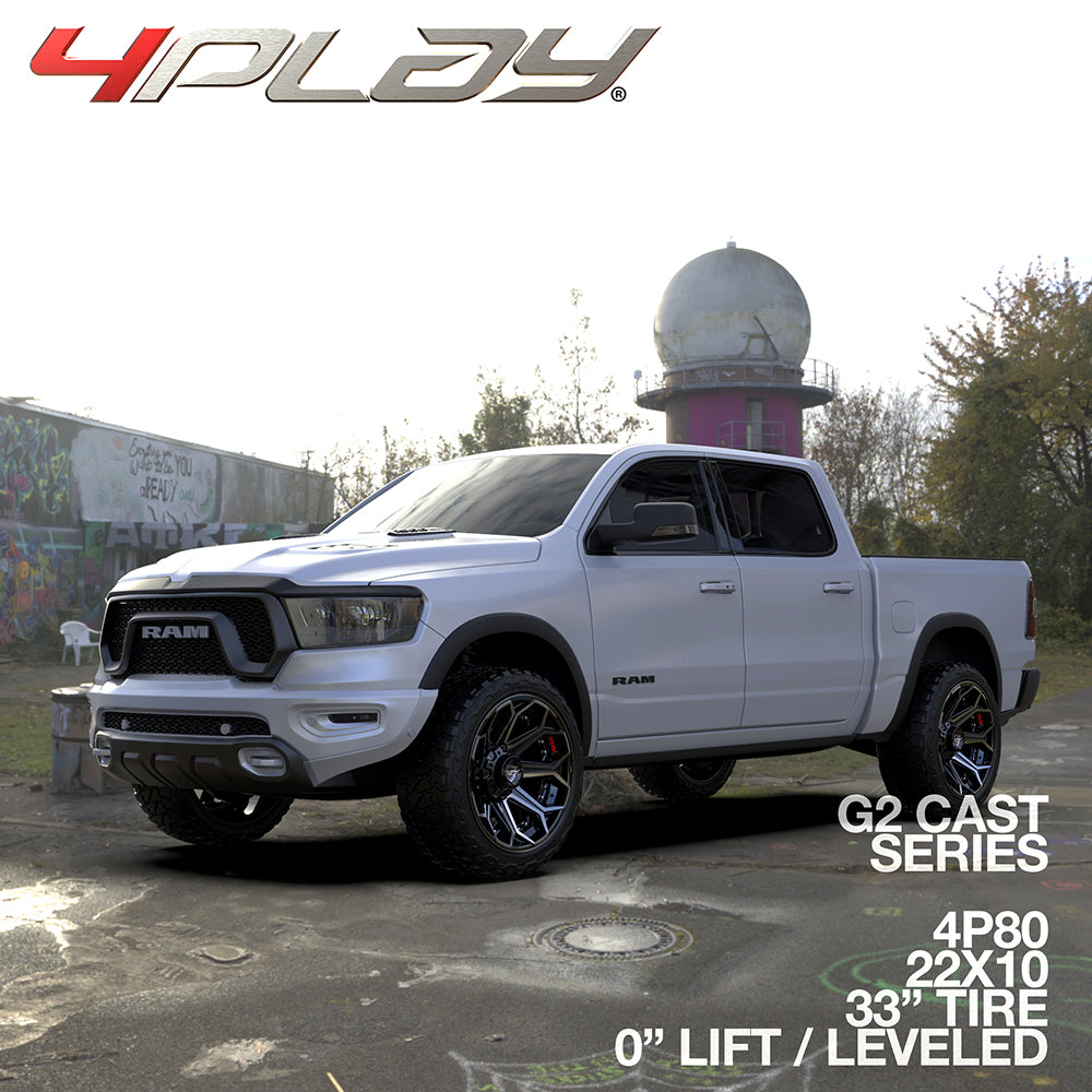 4PLAY 4P80R-20100-6D55-18BBT Gen2 20x10 6x135mm & 6x5.5" -18et in Brushed Black