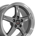 OE Wheels FR04B-D17090-5450-24GM 17" Replica fits Ford Mustang Cobra Gunmetal