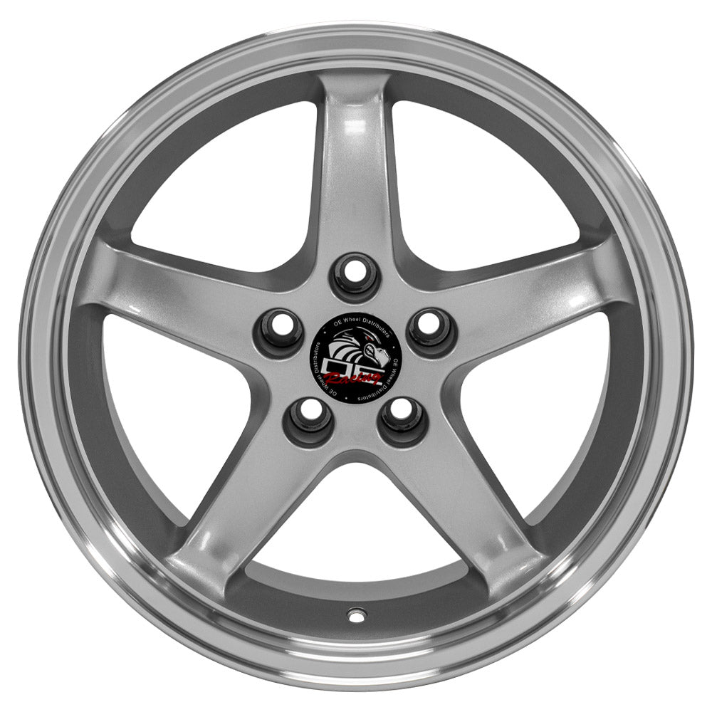 OE Wheels FR04B-D17090-5450-24SM 17" Replica fits Ford Mustang Cobra 17x9 Silver