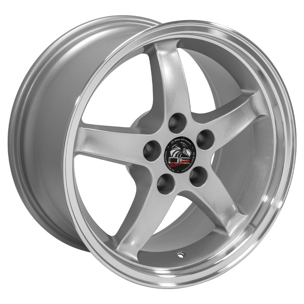 OE Wheels FR04B-D17090-5450-24SM 17" Replica fits Ford Mustang Cobra 17x9 Silver