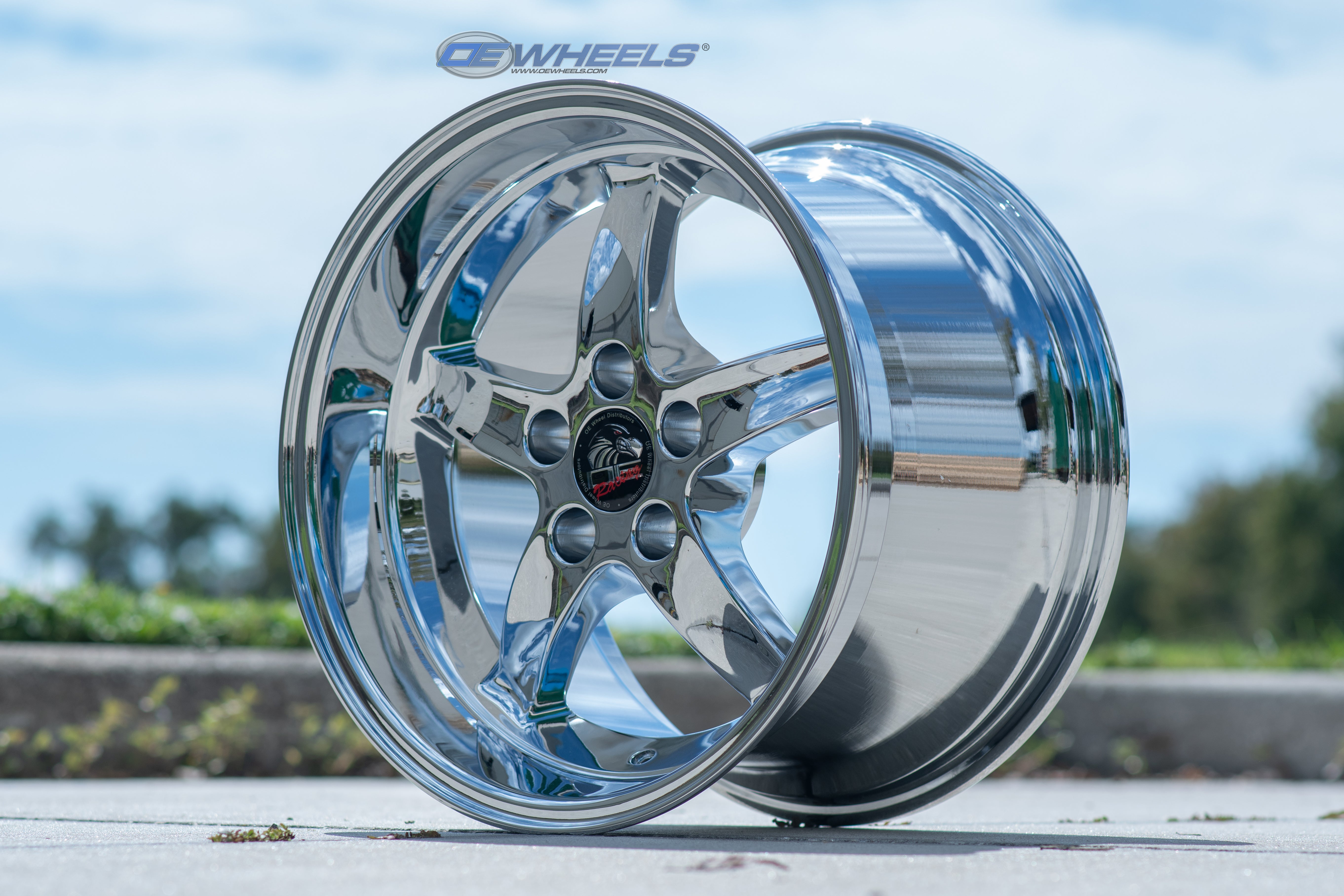 OE Wheels FR04B-D17105-5450-27C 17" Replica Fits Ford Mustang Cobra Rim Chrome