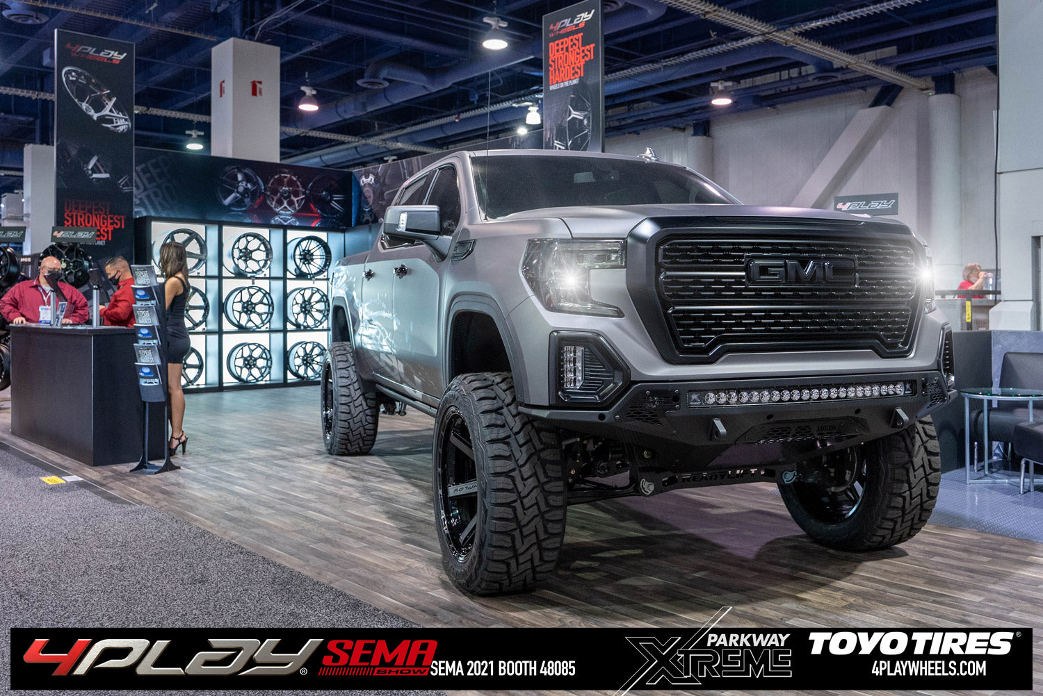 4PLAY 4P55-24120-6D55-44BBT Gen3 24x12 6x135mm & 6x5.5" -44et in Brushed Black