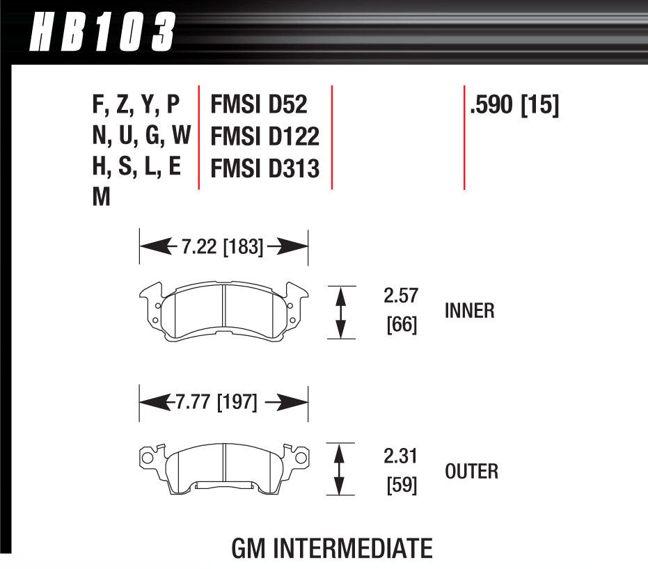 HAWK BRAKE HB103S.590