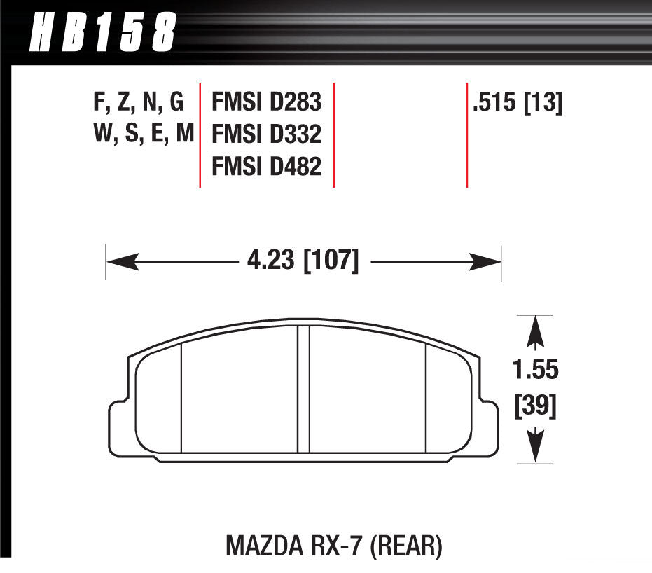 HAWK BRAKE HB158F.515