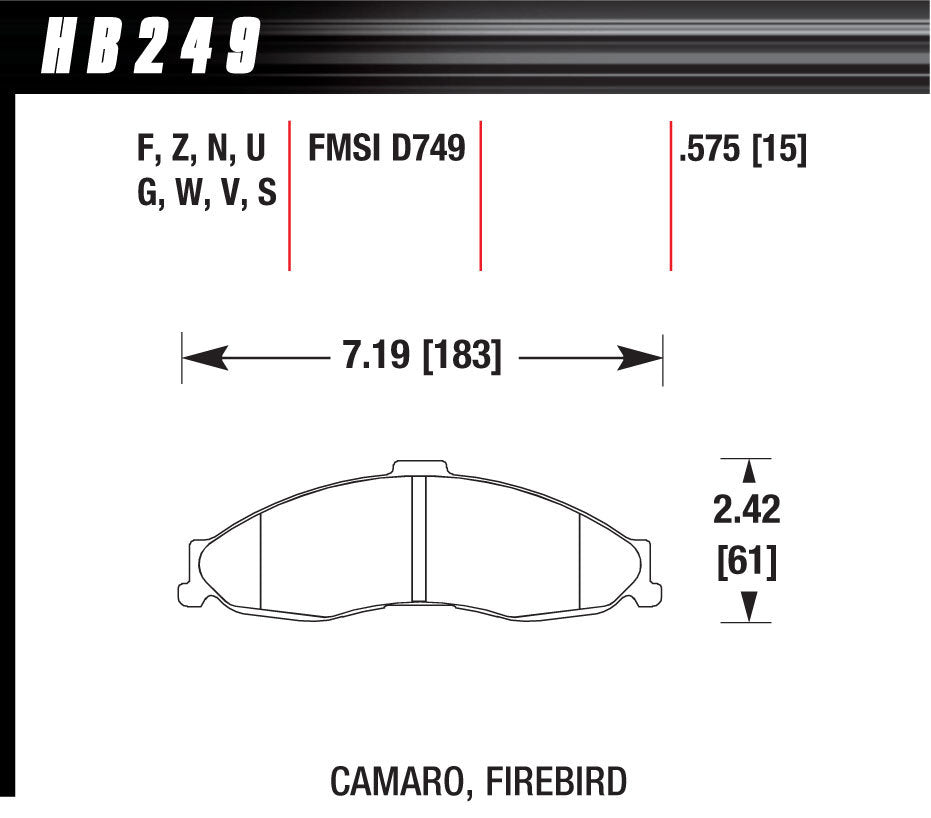 HAWK BRAKE HB249F.575